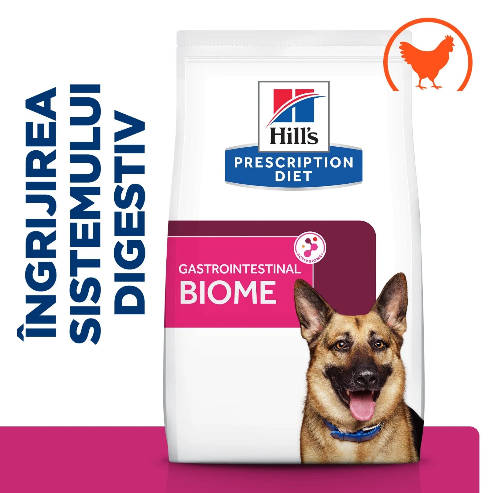 HILL'S Prescription Diet Gastrointestinal Biome Pui dietă veterinară câini hrană uscată afecțiuni digestive Gastrointestinal Biome Pui dietă veterinară câini hrană uscată sistem digestiv 10kg