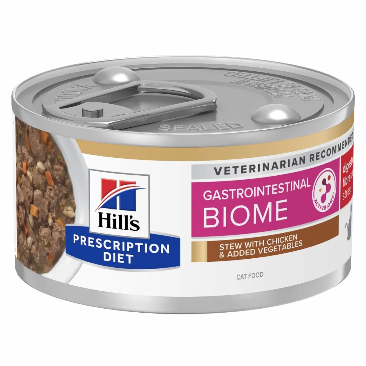 HILL'S Prescription Diet Gastrointestinal Biome Stress Pui dietă veterinară conservă hrană umedă pisici sistem digestiv (în sos) 82g