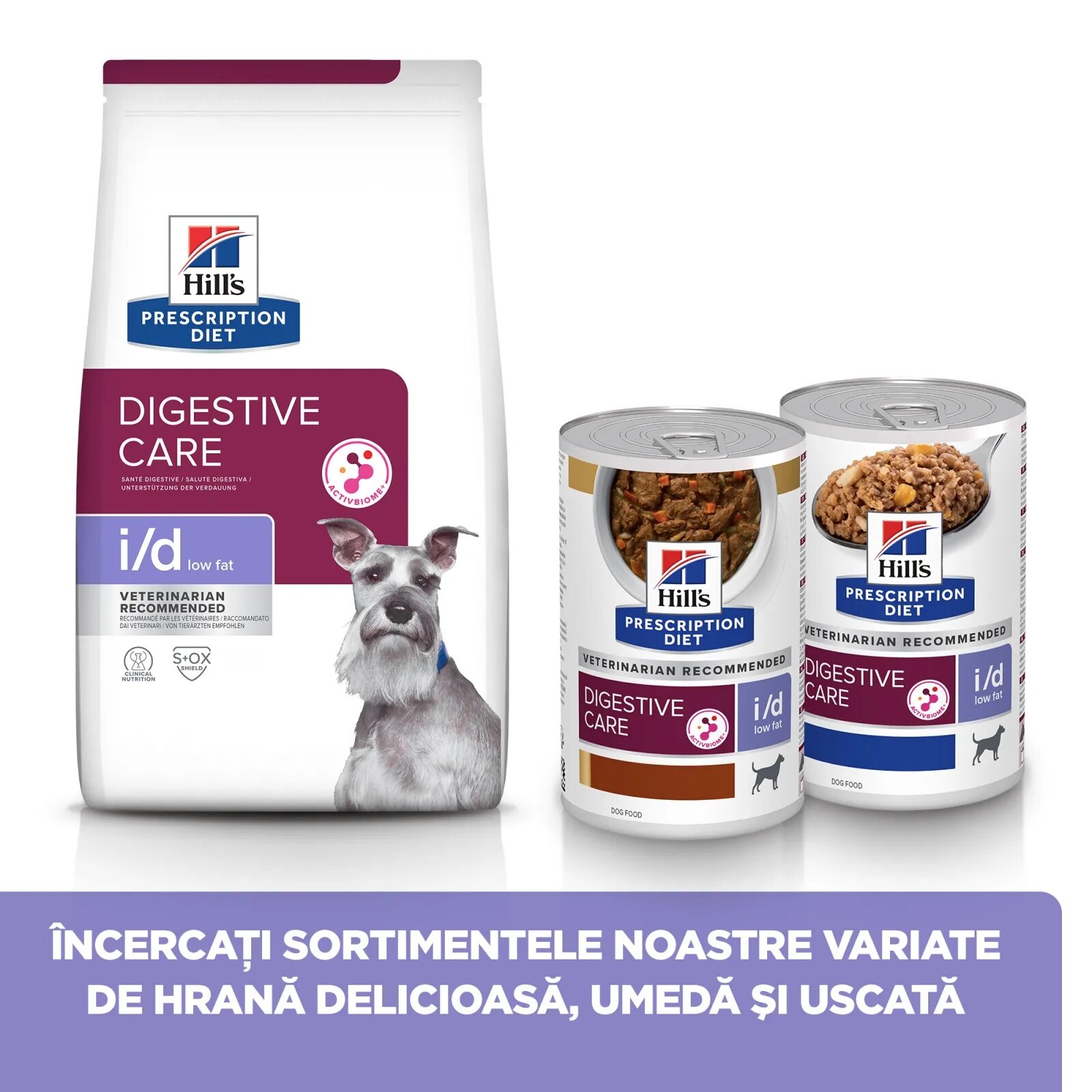 HILL'S Prescription Diet i/d Digestive Care Low Fat Pui cu Legume dietă veterinară câini conservă hrană umedă sensibilități digestive i/d Digestive Care Low Fat Pui cu Legume dietă veterinară câini conservă hrană umedă si