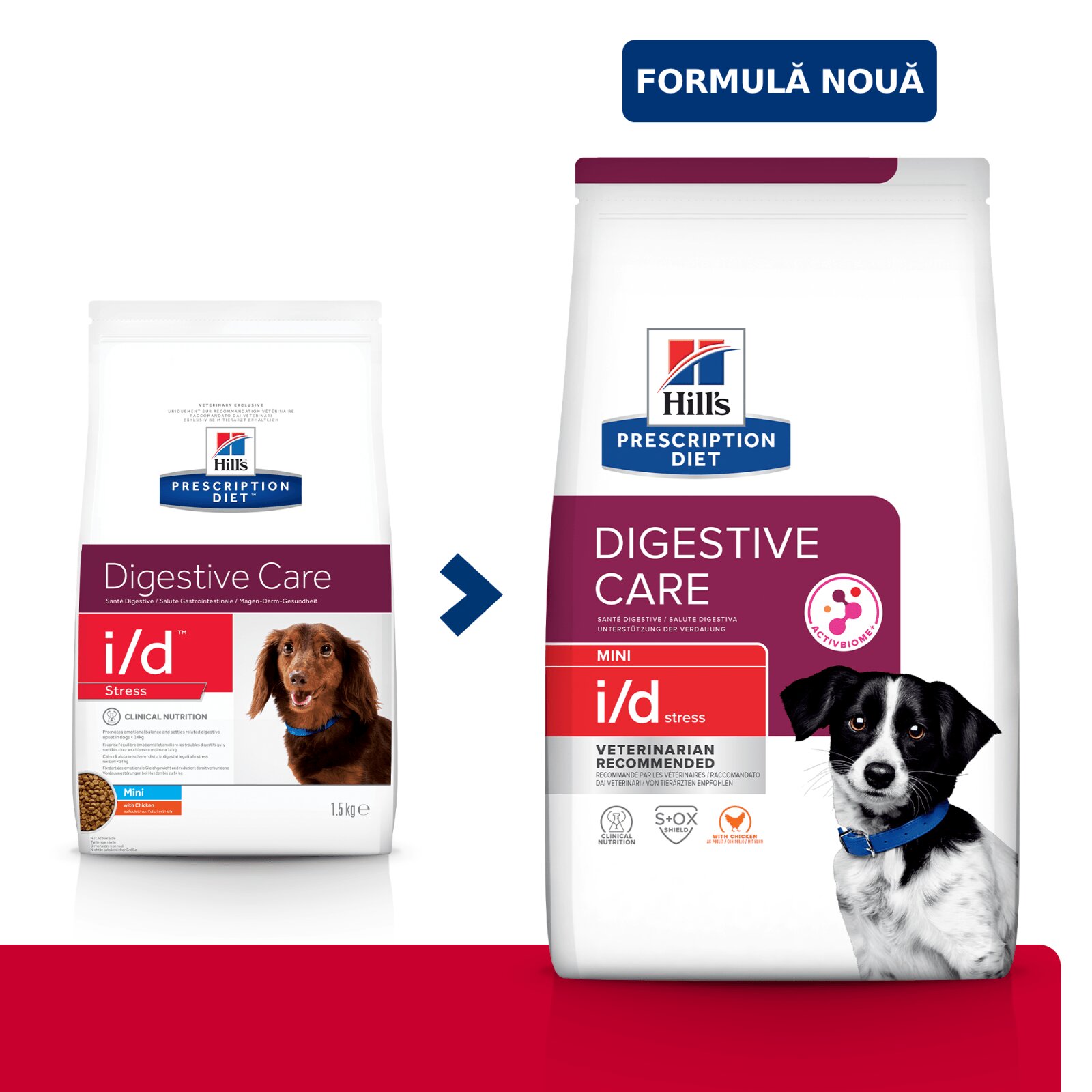 HILL'S Prescription Diet i/d Digestive Care Stress Mini Pui dietă veterinară câini hrană uscată sensibilități digestive i/d Digestive Care Stress Mini Pui dietă veterinară câini hrană uscată sistem digestiv 6kg