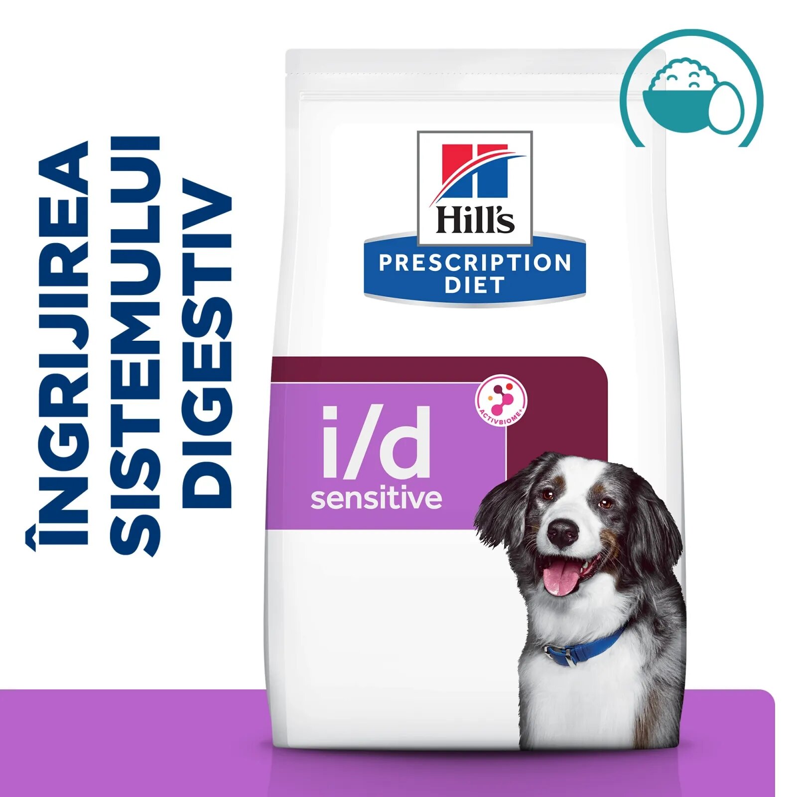 HILL'S Prescription Diet i/d Sensitive Digestive Care Ou și Orez dietă veterinară câini hrană uscată sensibilități digestive i/d Sensitive Digestive Care Ou și Orez dietă veterinară câini hrană uscată sistem digestiv 4kg