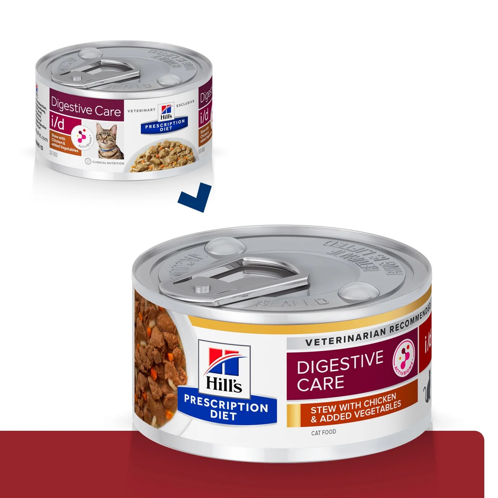 HILL'S Prescription Diet i/d Sensitive Digestive Care Pui cu Legume dietă veterinară pisici conservă hrană umedă sistem digestiv 82g