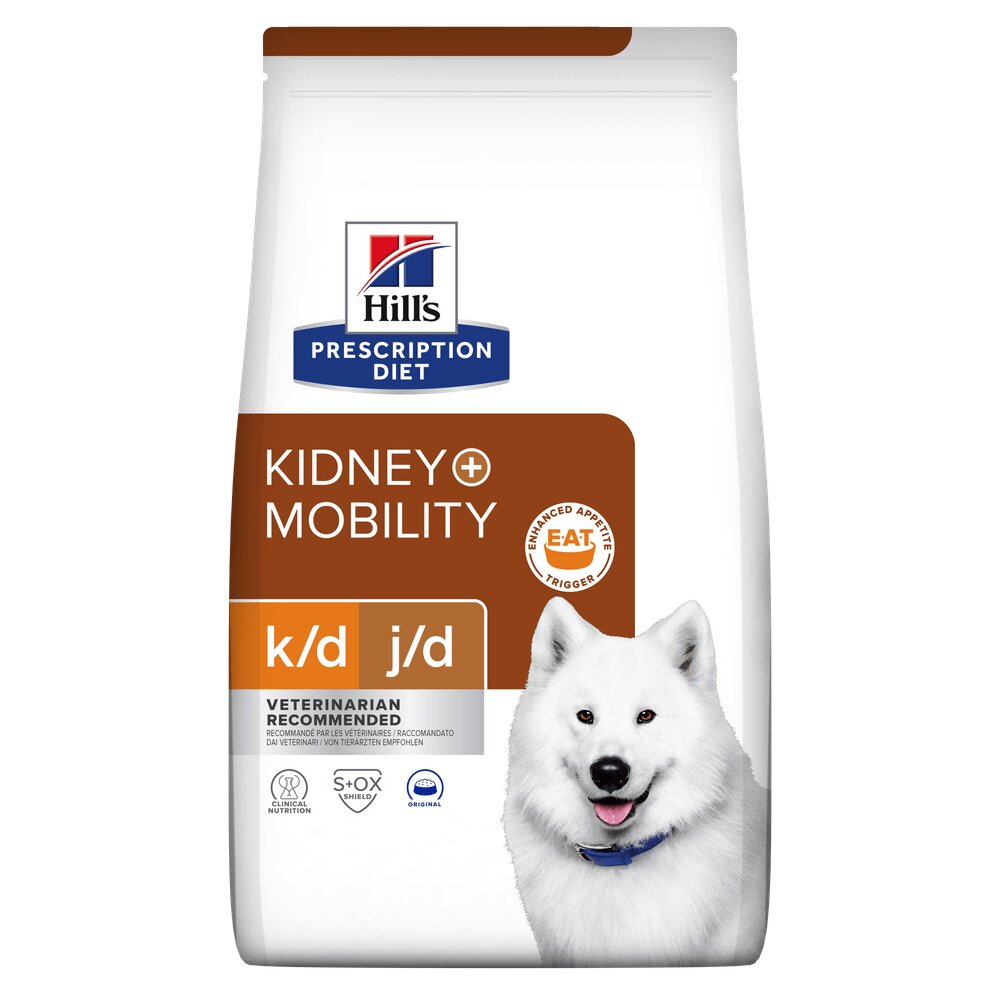 HILL'S Prescription Diet k/d+j/d Kidney Care + Mobility dietă veterinară câini hrană uscată afecțiuni renale și articulare k/d+j/d Kidney Care + Mobility dietă veterinară câini hrană uscată sistem renal sistem articular 1