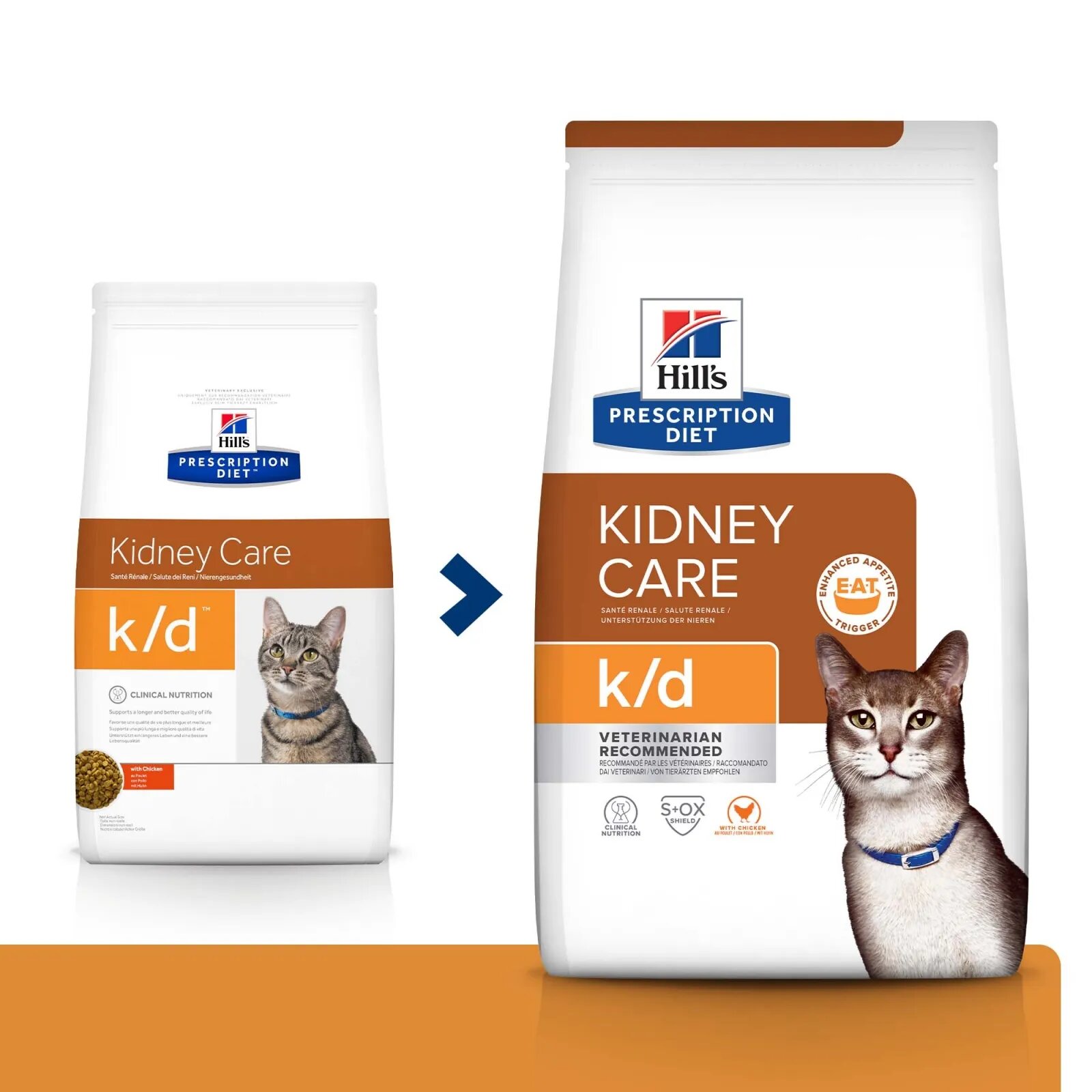 HILL'S Prescription Diet k/d Kidney Care Pui dietă veterinară pisici hrană uscată afecțiuni renale k/d Kidney Care Pui dietă veterinară pisici hrană uscată sistem renal 1.5kg