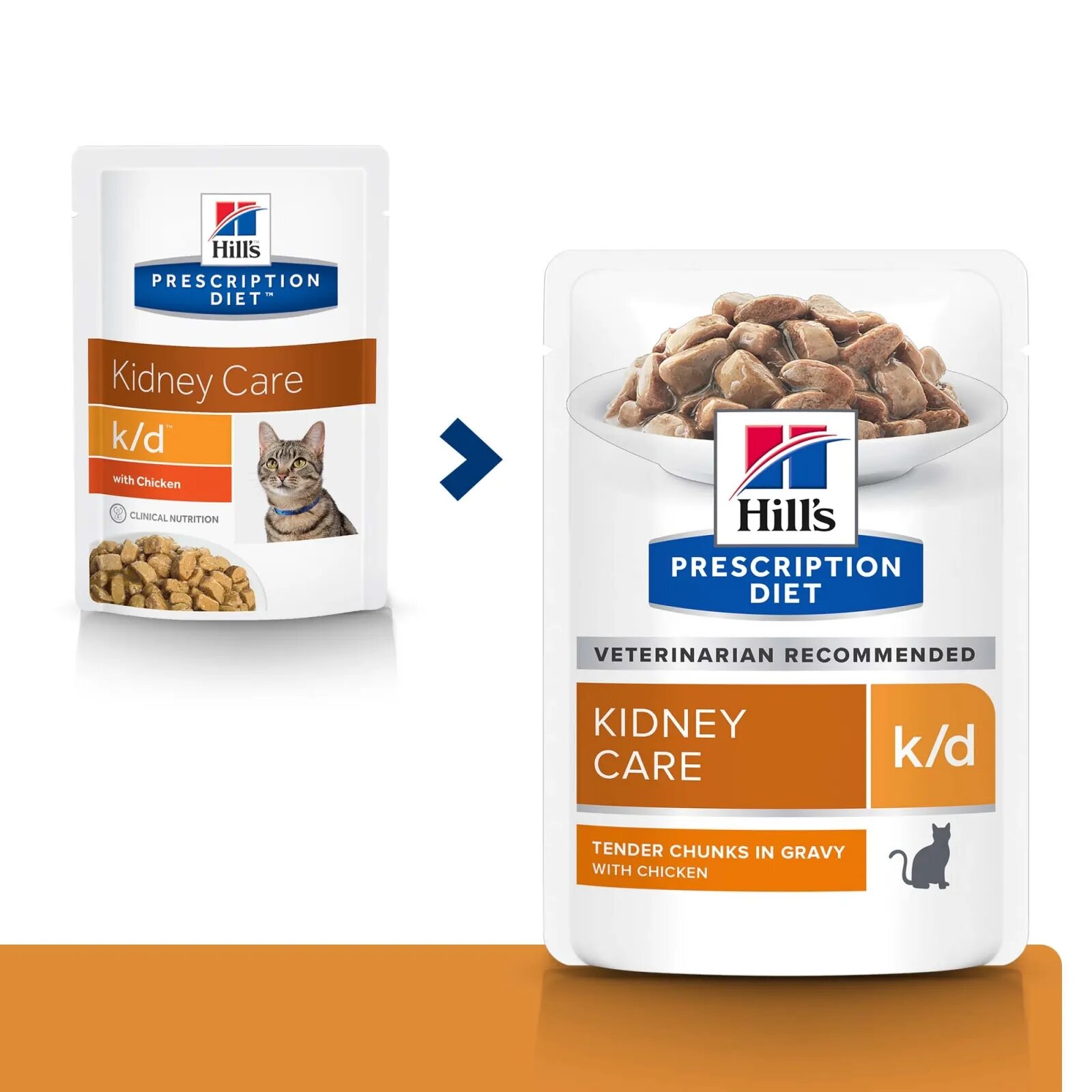 HILL'S Prescription Diet k/d Kidney Care Pui dietă veterinară pisici plic hrană umedă sistem renal (în sos) 85g x 12buc