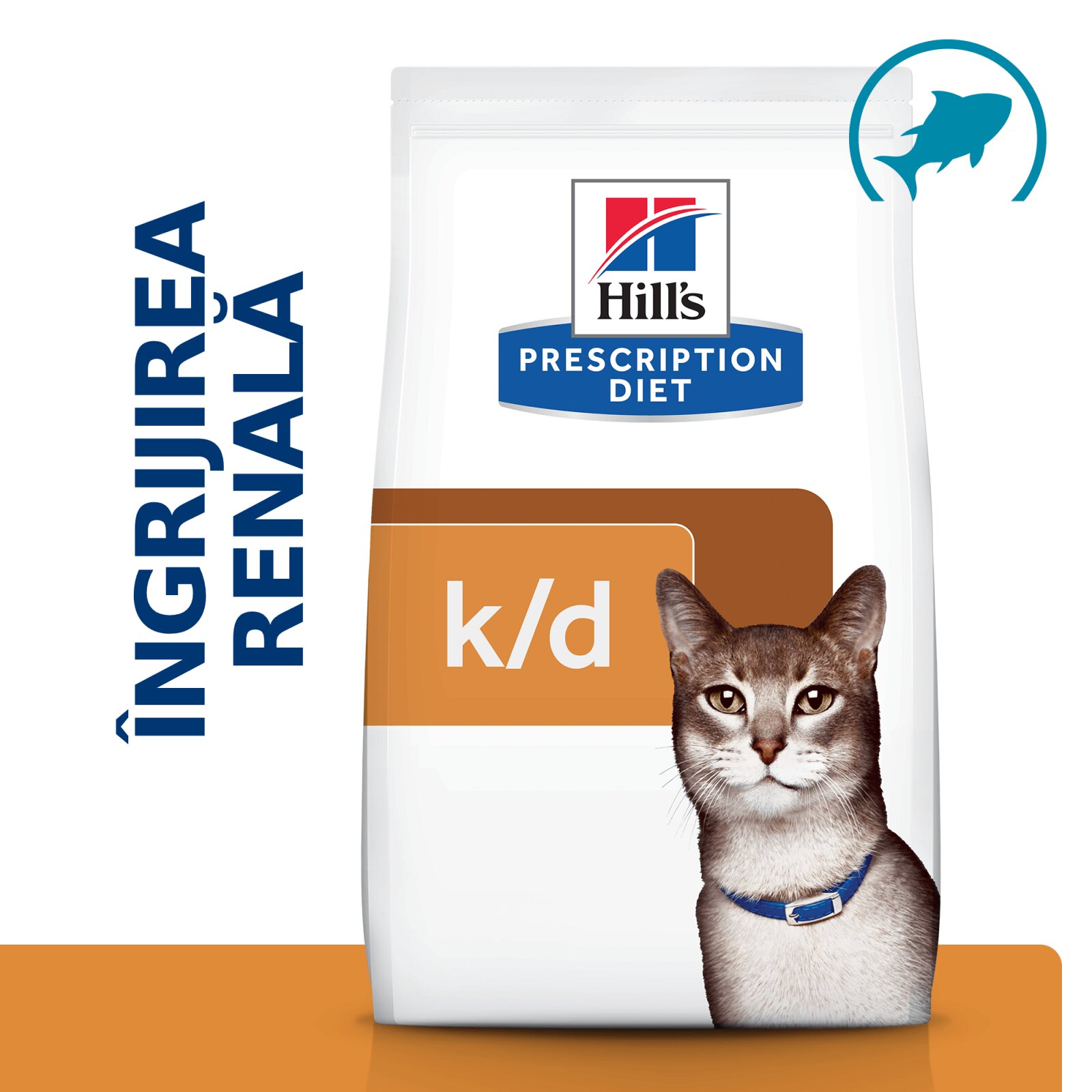 HILL'S Prescription Diet k/d Kidney Care Ton dietă veterinară pisici hrană uscată afecțiuni renale k/d Kidney Care Ton dietă veterinară pisici hrană uscată sistem renal 400g