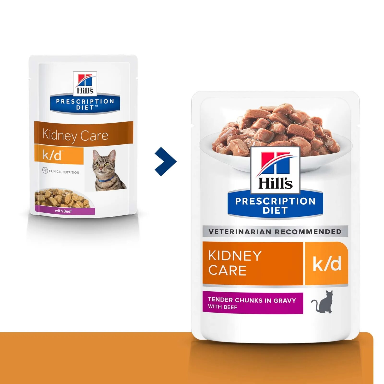 HILL'S Prescription Diet k/d Kidney Care Vită dietă veterinară pisici plic hrană umedă sistem renal 85g x 12buc