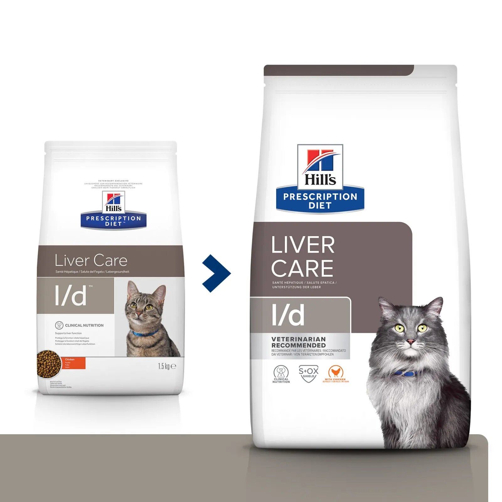 HILL'S Prescription Diet l/d Liver Care Pui dietă veterinară pisici hrană uscată sistem hepatic 1.5kg