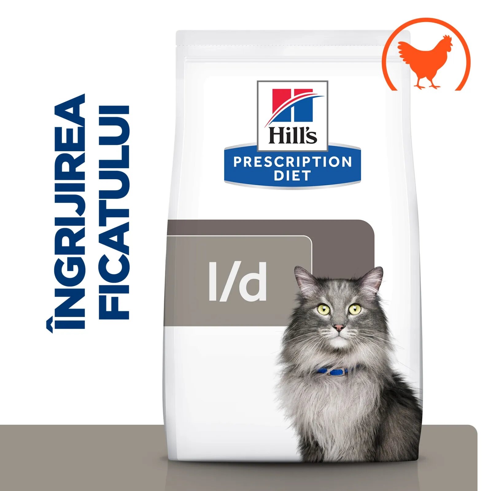 HILL'S Prescription Diet l/d Liver Care Pui dietă veterinară pisici hrană uscată sistem hepatic 1.5kg