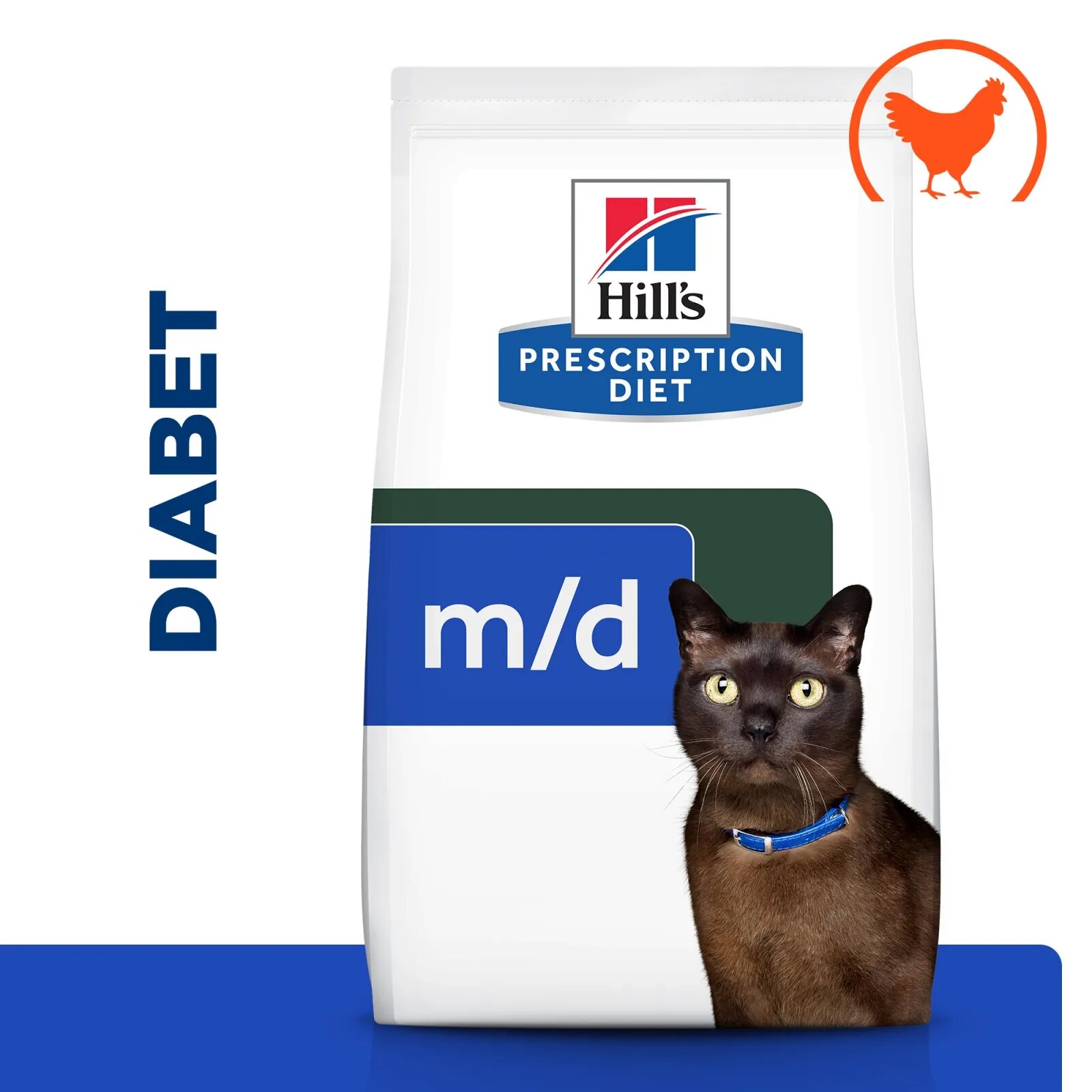 HILL'S Prescription Diet m/d Diabetes Care Pui dietă veterinară pisici hrană uscată afecțiuni metabolice (diabet) m/d Diabetes Care Pui dietă veterinară pisici hrană uscată metabolism (obezitate si diabet) 1.5kg