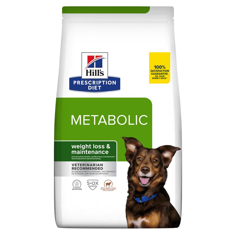 HILL'S Prescription Diet Metabolic Miel cu Orez dietă veterinară câini hrană uscată afecțiuni metabolice (obezitate) Metabolic Miel cu Orez dietă veterinară câini hrană uscată metabolism (obezitate si diabet) 1.5kg