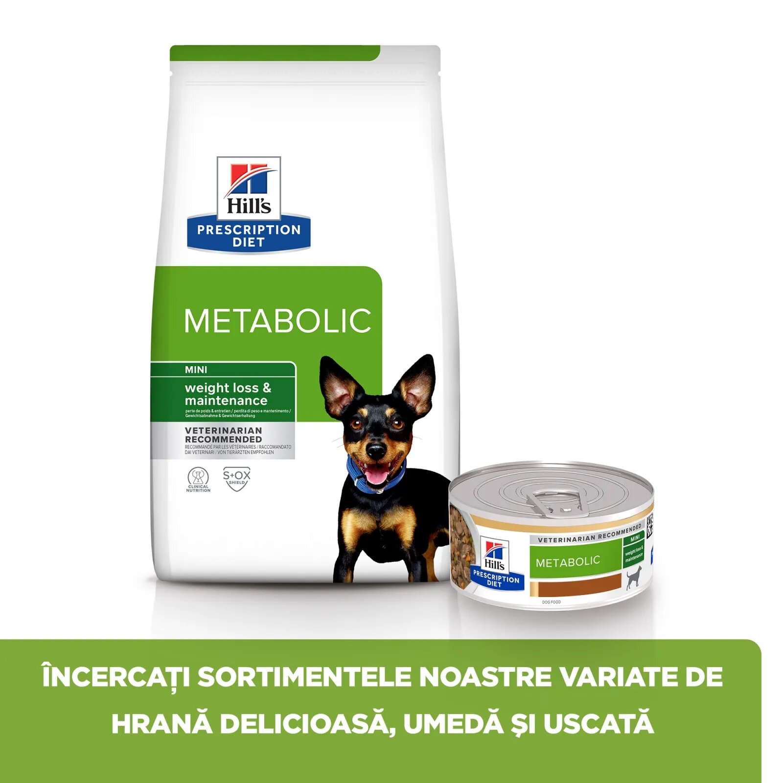 HILL'S Prescription Diet Metabolic Mini dietă veterinară câini hrană uscată afecțiuni metabolice (obezitate) Metabolic Mini dietă veterinară câini hrană uscată metabolism (obezitate si diabet) 6kg