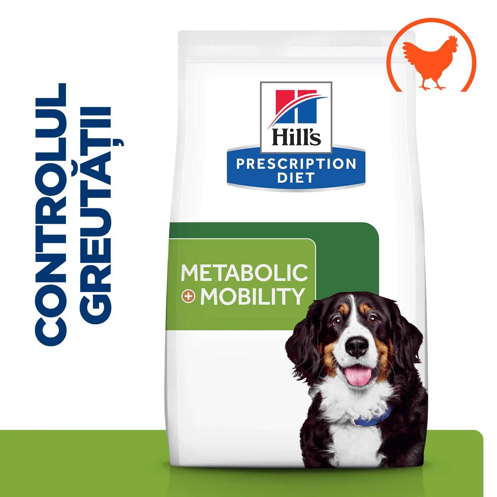 HILL'S Prescription Diet Metabolic + Mobility Pui dietă veterinară câini hrană uscată afecțiuni metabolice (obezitate) și afecțiuni articulare Metabolic + Mobility Pui dietă veterinară câini hrană uscată metabolism (obezi