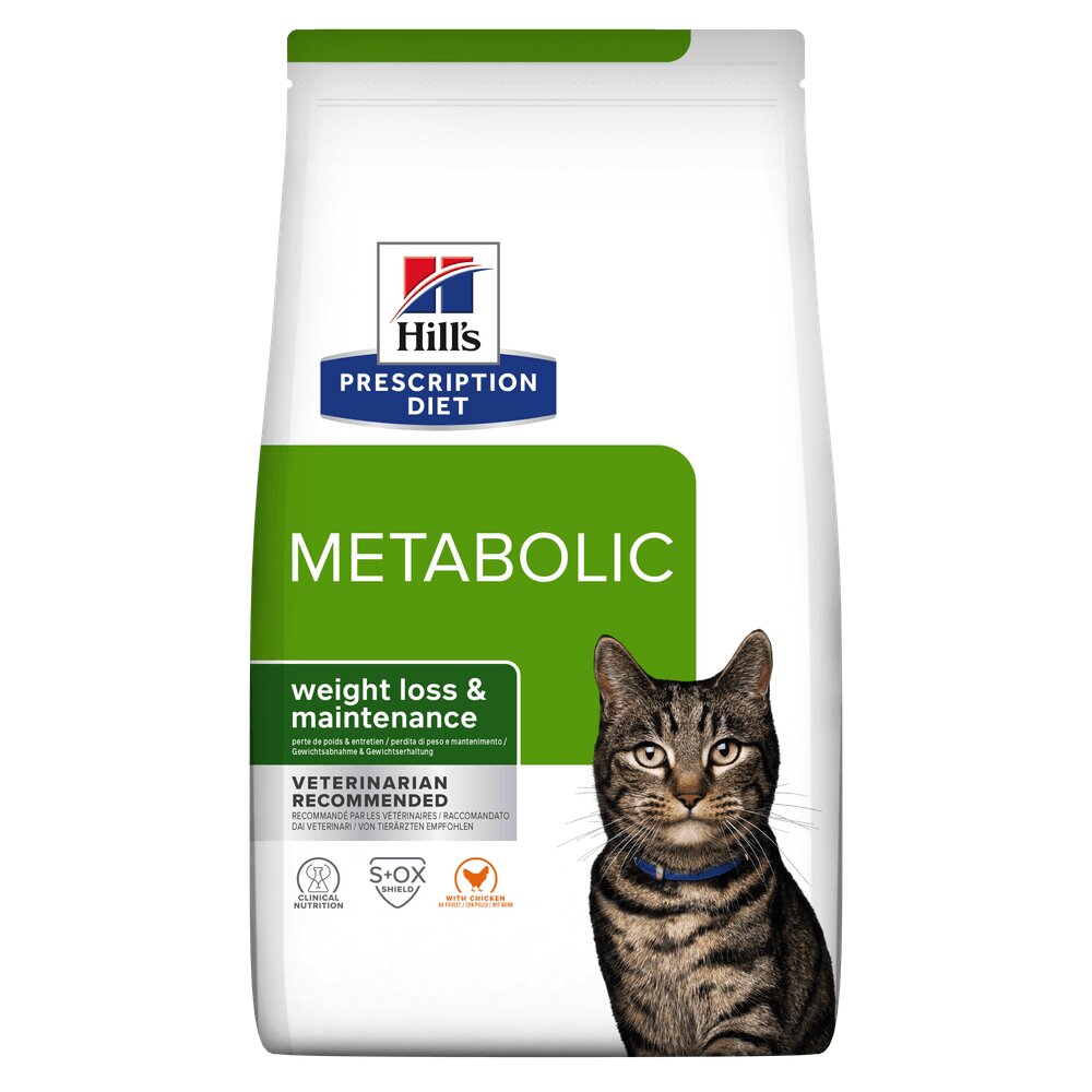 HILL'S Prescription Diet Metabolic Pui dietă veterinară pisici hrană uscată afecțiuni metabolice (obezitate) Metabolic Pui dietă veterinară pisici hrană uscată metabolism (obezitate si diabet) 1.5kg