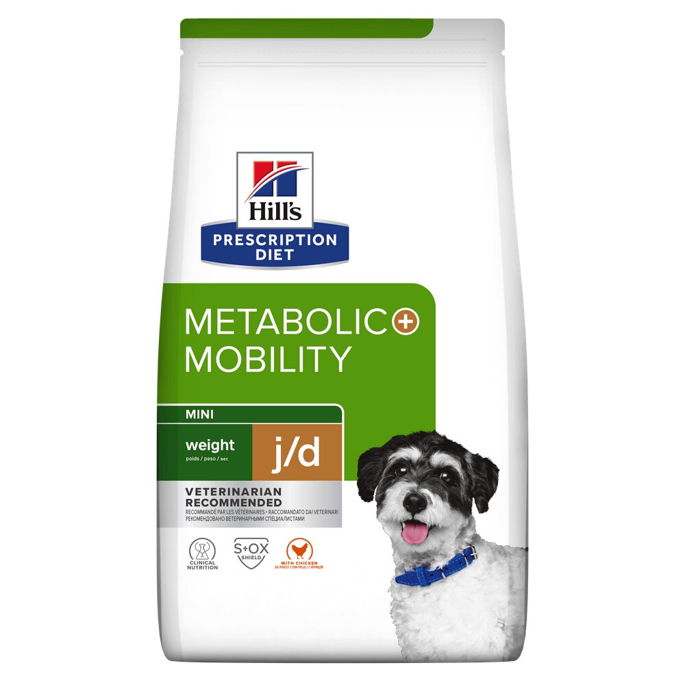 HILL'S Prescription Diet Metabolic + Weight Mini dietă veterinară câini hrană uscată afecțiuni metabolice (obezitate) Metabolic + Mobility Mini dietă veterinară câini hrană uscată metabolism (obezitate si diabet) sistem ar