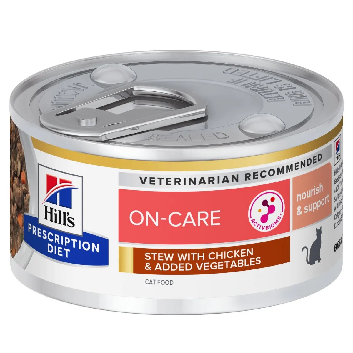 HILL'S Prescription Diet On - Care Stew Pui și Tocană de Legume dietă veterinară conservă hrană umedă pisici convalescență (în sos) 82g