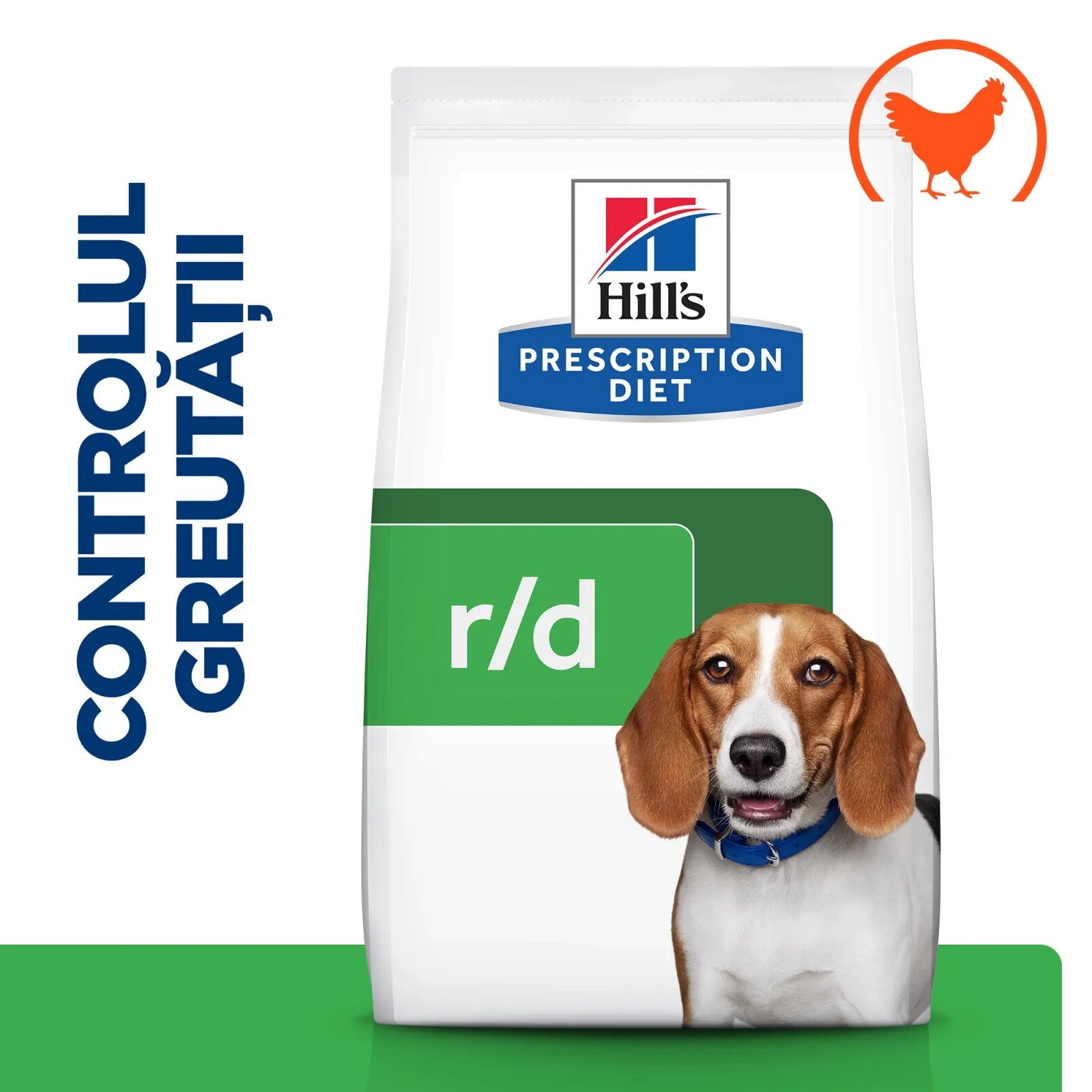 HILL'S Prescription Diet r/d Weight Loss Pui dietă veterinară câini hrană uscată scădere în greutate r/d Weight Loss Pui dietă veterinară câini hrană uscată metabolism (obezitate si diabet) 10kg