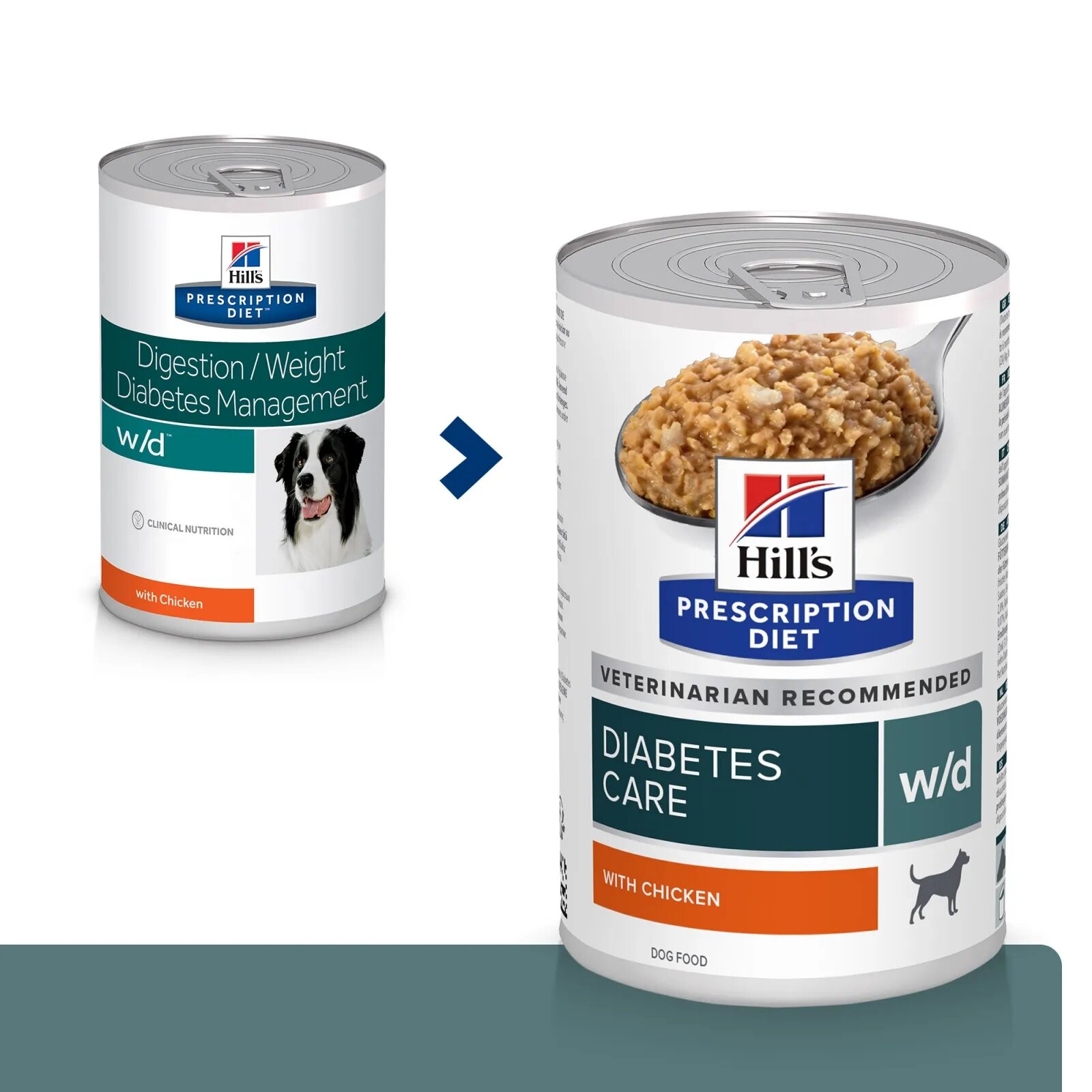 HILL'S Prescription Diet w/d Diabetes Care Pui dietă veterinară câini conservă hrană umedă metabolism (obezitate si diabet) 370g