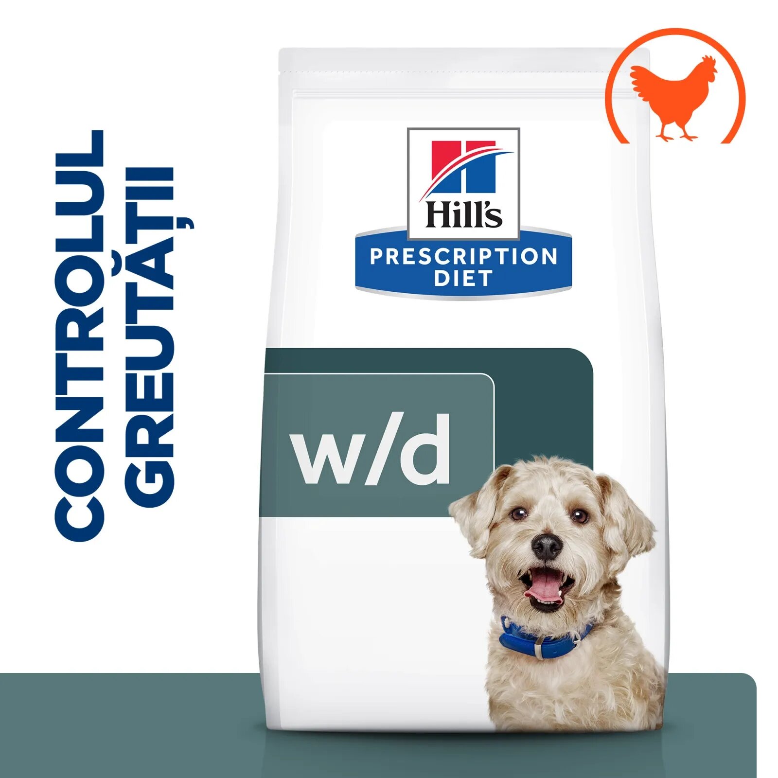 HILL'S Prescription Diet w/d Diabetes Care Pui dietă veterinară câini hrană uscată afecțiuni metabolice (diabet) w/d Diabetes Care Pui dietă veterinară câini hrană uscată metabolism (obezitate si diabet) 1.5kg