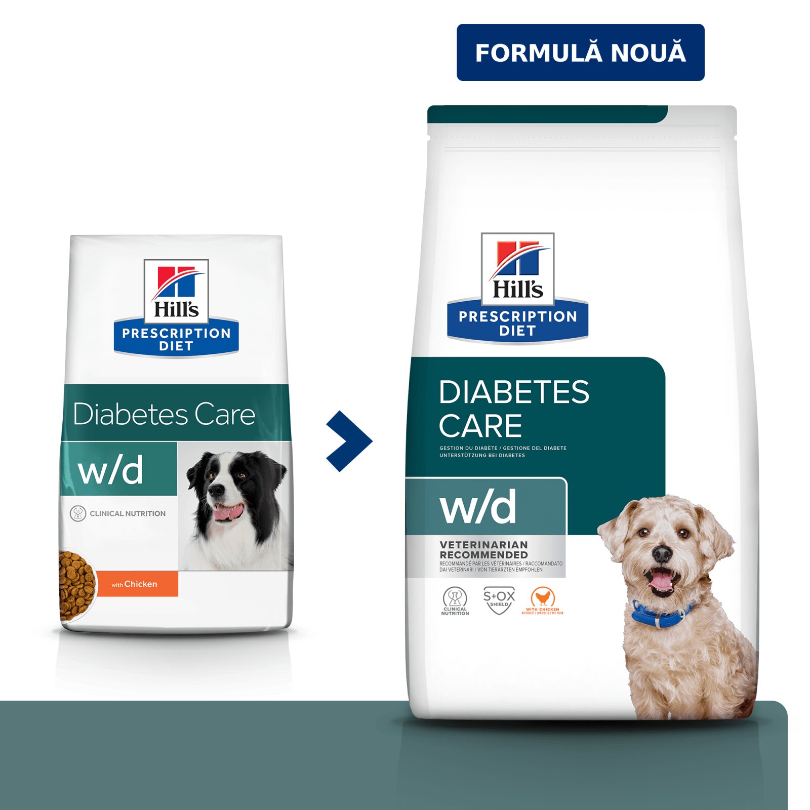 HILL'S Prescription Diet w/d Diabetes Care Pui dietă veterinară câini hrană uscată afecțiuni metabolice (diabet) w/d Diabetes Care Pui dietă veterinară câini hrană uscată metabolism ( obezitate si diabet) 4kg