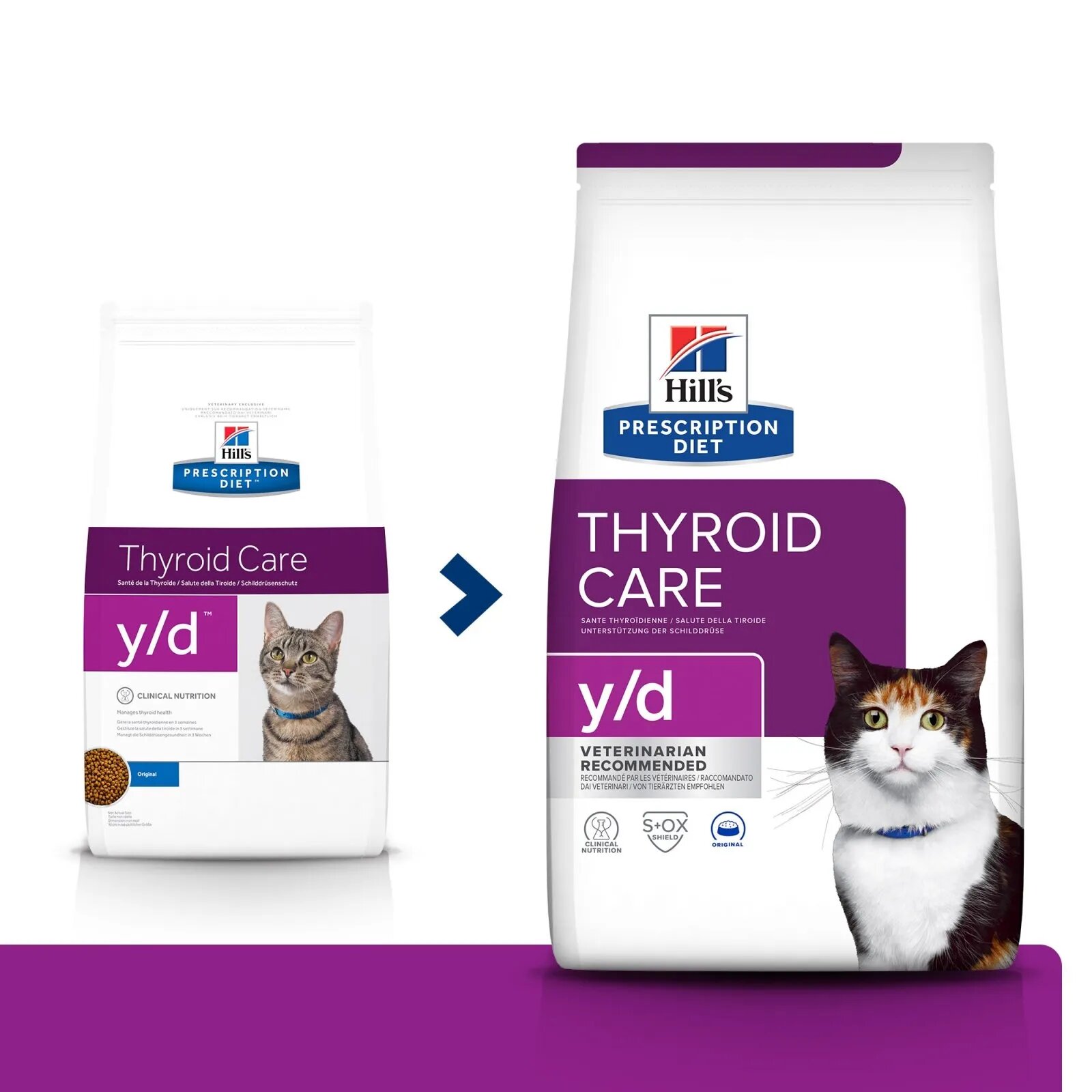 HILL'S Prescription Diet y/d Thyroid Care dietă veterinară pisici hrană uscată afecțiuni tiroidiene y/d Thyroid Care dietă veterinară pisici hrană uscată metabolism ( obezitate si diabet) 3kg