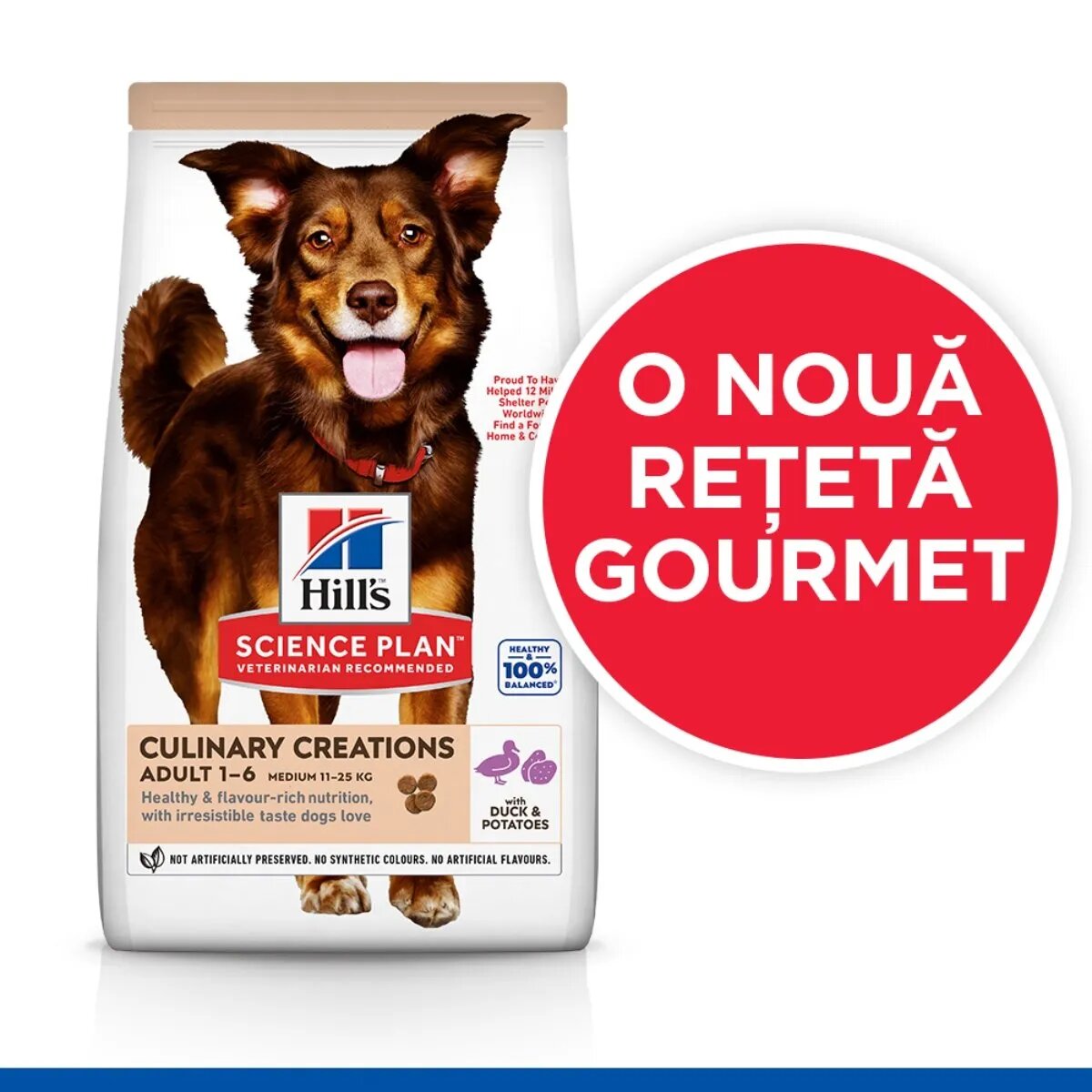 HILL'S Science Plan Culinary Creations M Rață și Cartof hrană uscată câini 2.5kg