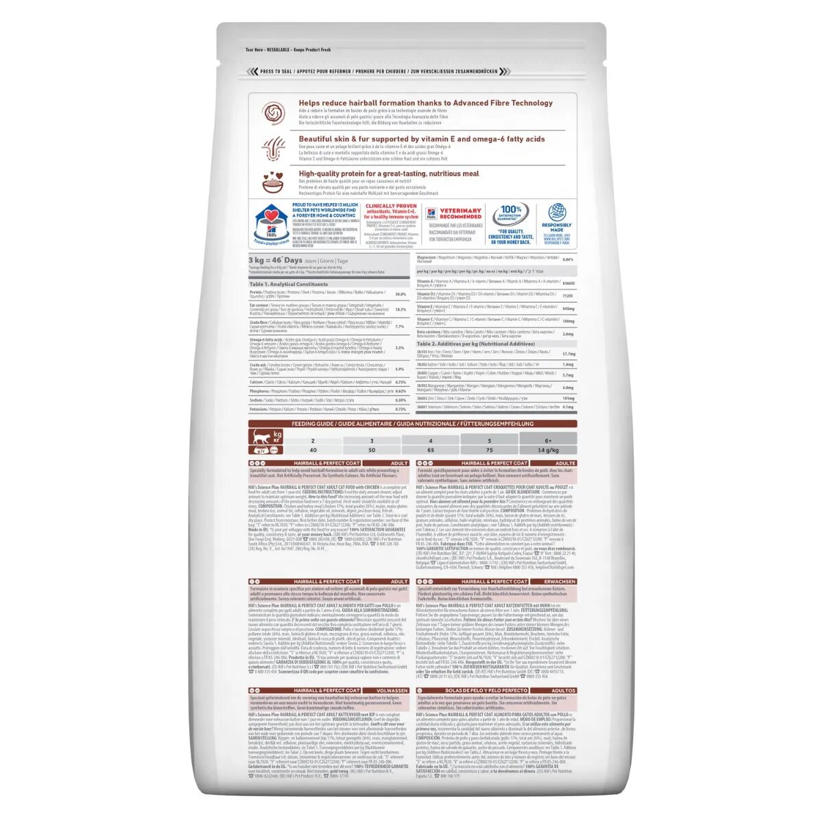 HILL'S Science Plan Hairball & Perfect Coat Pui hrană uscată pisici limitarea ghemurilor de blană 3kg