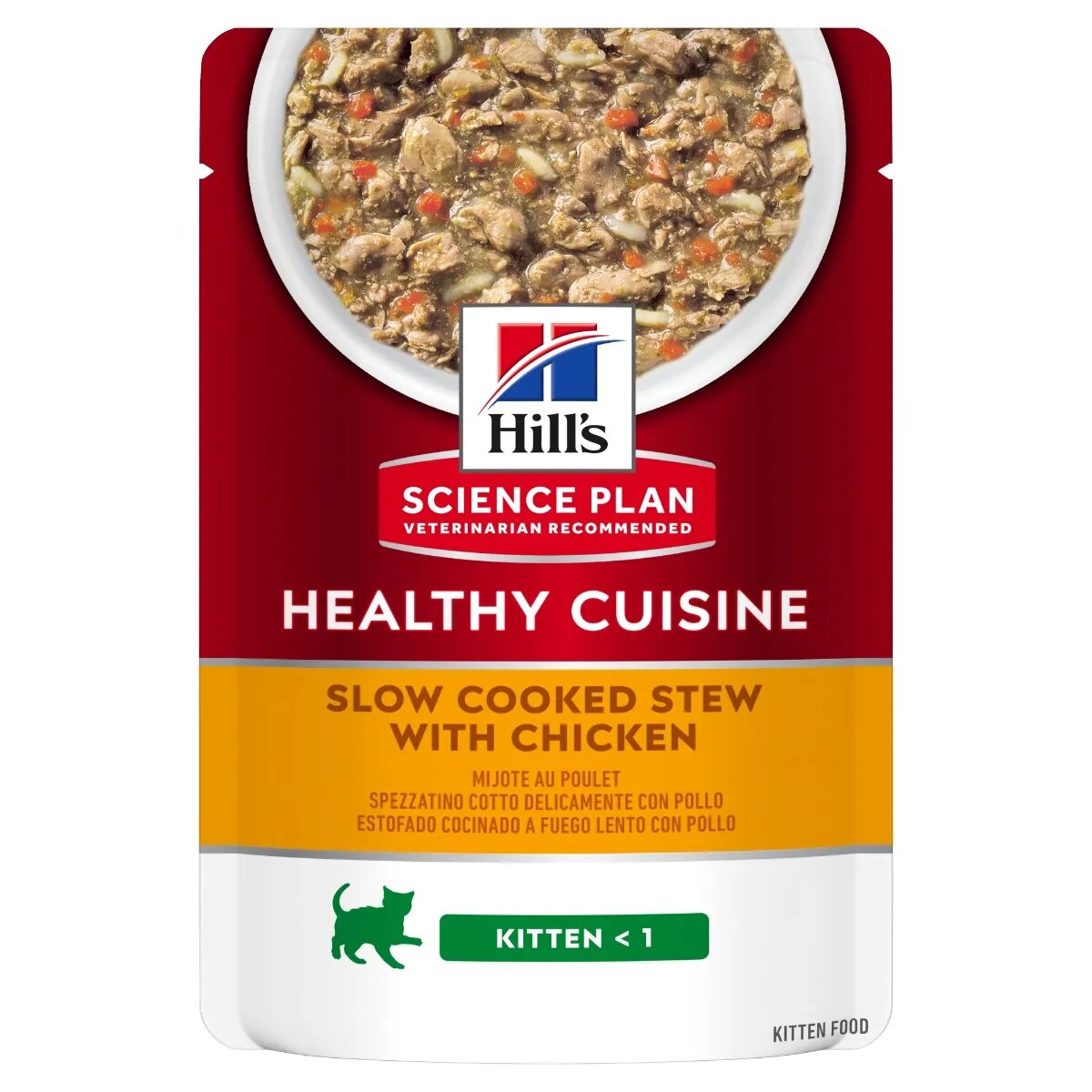 HILL'S Science Plan Healthy Cuisine Kitten Pui și Tocană de Legume plic hrană umedă pisici junior 80g