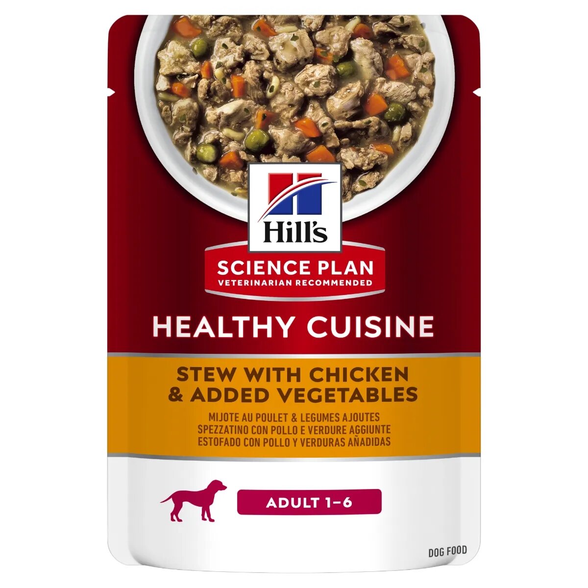 HILL'S Science Plan Healthy Cuisine Pui și Tocană de Legume plic hrană umedă câini 90g Healthy Cuisine Pui și Tocană de Legume plic hrană umedă câini bax 90g x 12buc