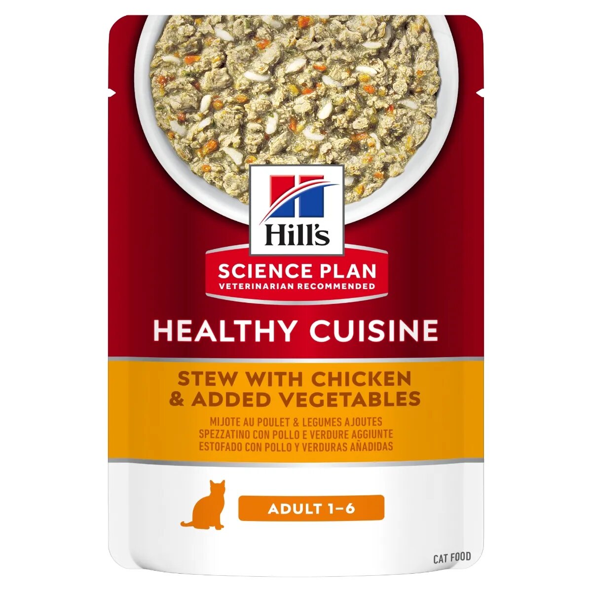 HILL'S Science Plan Healthy Cuisine Pui și Tocană de Legume plic hrană umedă pisici 80g Healthy Cuisine Pui și Tocană de Legume plic hrană umedă pisici bax 80g x 12buc