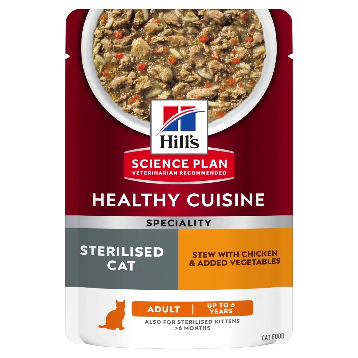 HILL'S Science Plan Healthy Cuisine Sterilised Pui și Tocană de Legume plic hrană umedă pisici sterilizate 80g Healthy Cuisine Sterilised Pui și Tocană de Legume plic hrană umedă pisici sterilizate bax 80g x 12buc