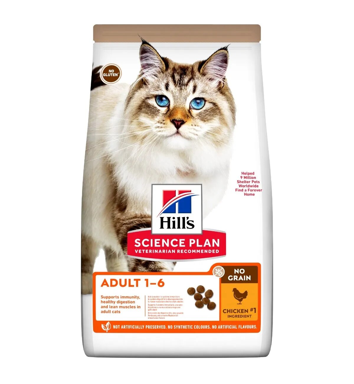 HILL'S Science Plan HILL'S SP No Grain Adult Pui hrană uscată fără cereale pisici 1.5kg