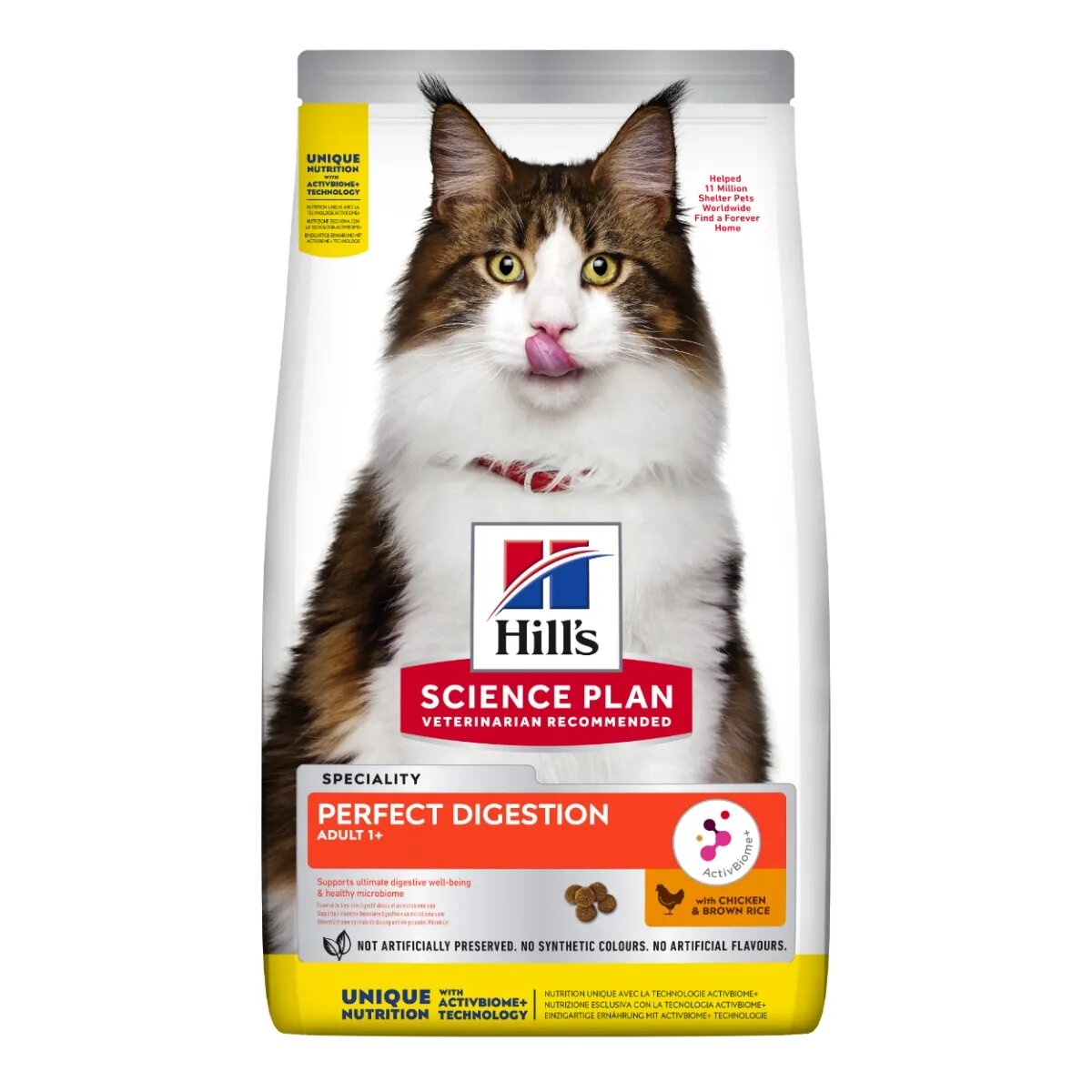 HILL'S Science Plan HILL'S SP Perfect Digestion Adult Pui cu Orez Brun hrană uscată pisici sensibilități digestive 7kg