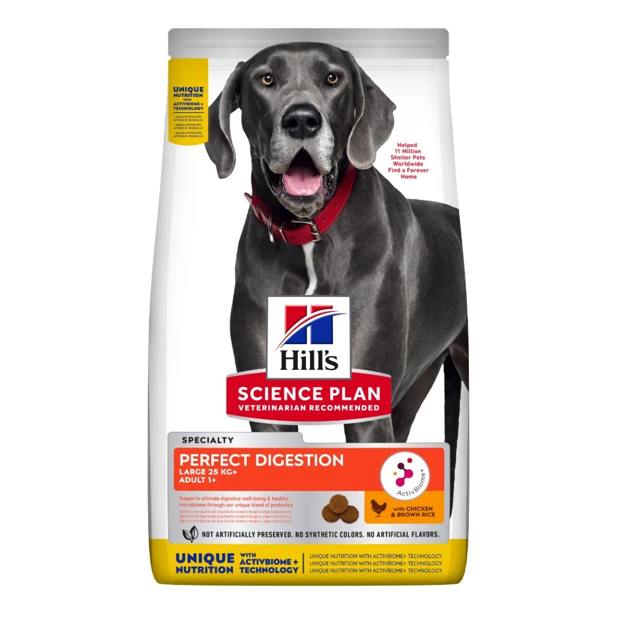 HILL'S Science Plan HILL'S SP Perfect Digestion Large Adult Pui cu Orez Brun hrană uscată câini sensibilități digestive 14kg