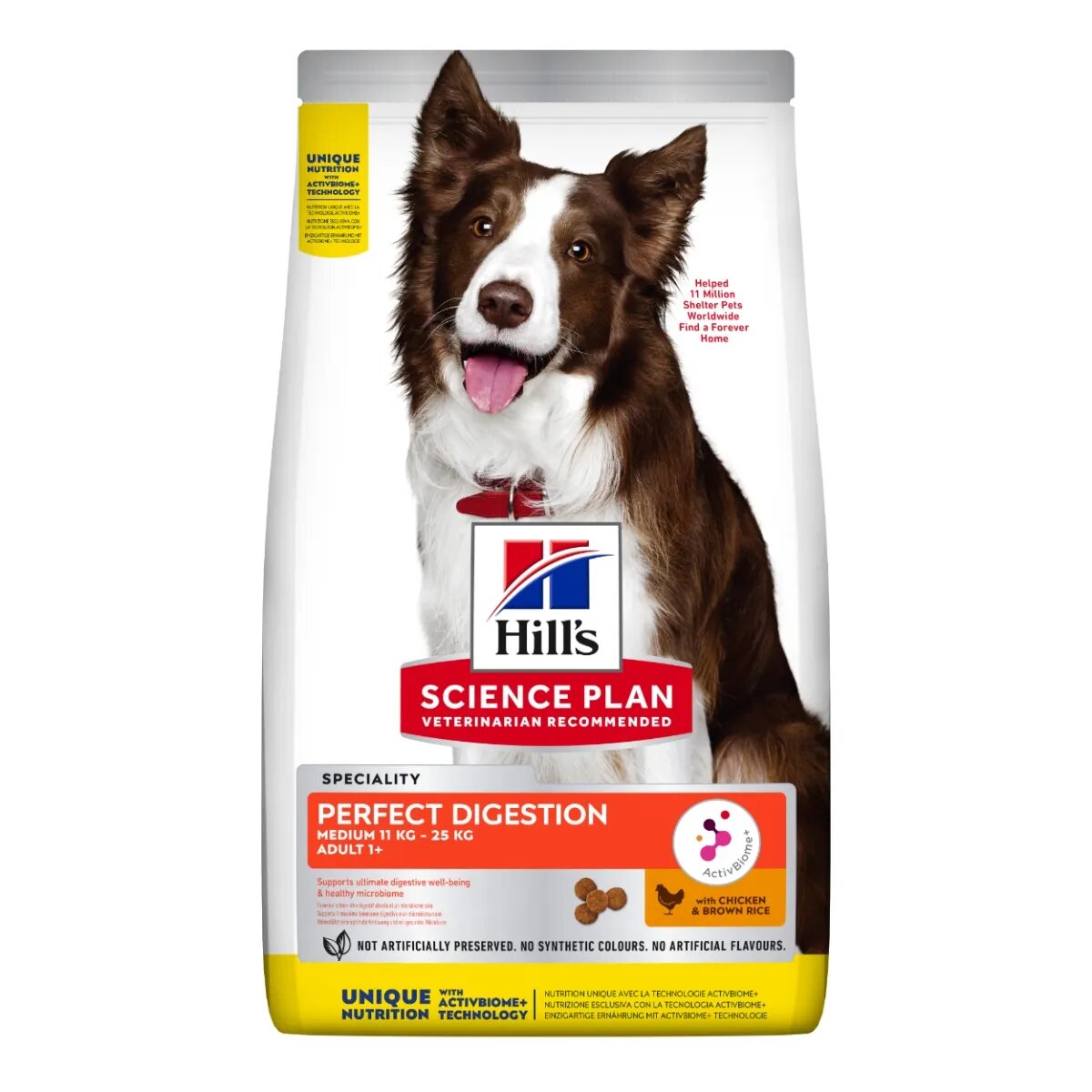 HILL'S Science Plan HILL'S SP Perfect Digestion Medium Adult Pui cu Orez Brun hrană uscată câini sensibilități digestive 2.5kg