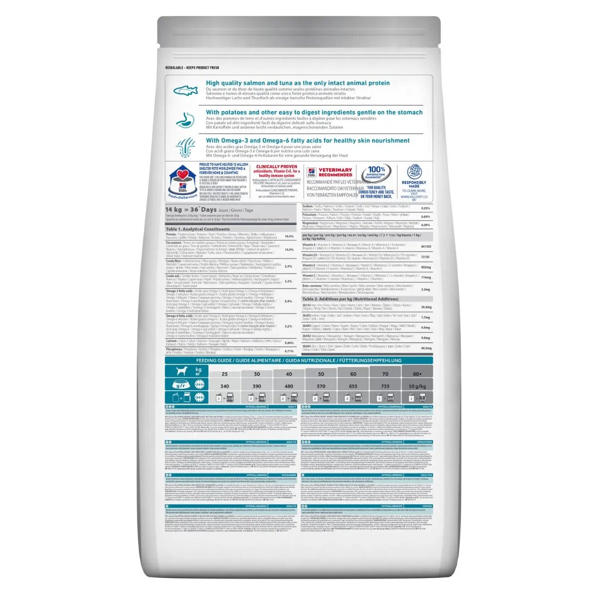 HILL'S Science Plan No Grain Hypoallergenic L-XL Somon hrană uscată fără cereale câini sistem digestiv alergii 12kg