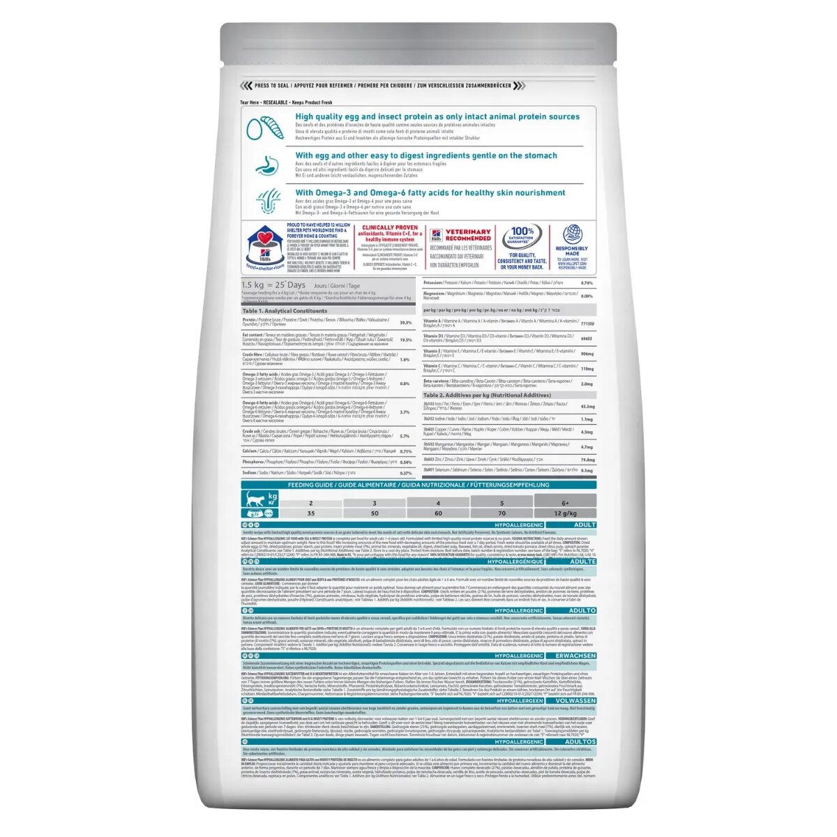 HILL'S Science Plan No Grain Hypoallergenic Ou și Insecte hrană uscată fără cereale pisici sistem digestiv alergii 7kg