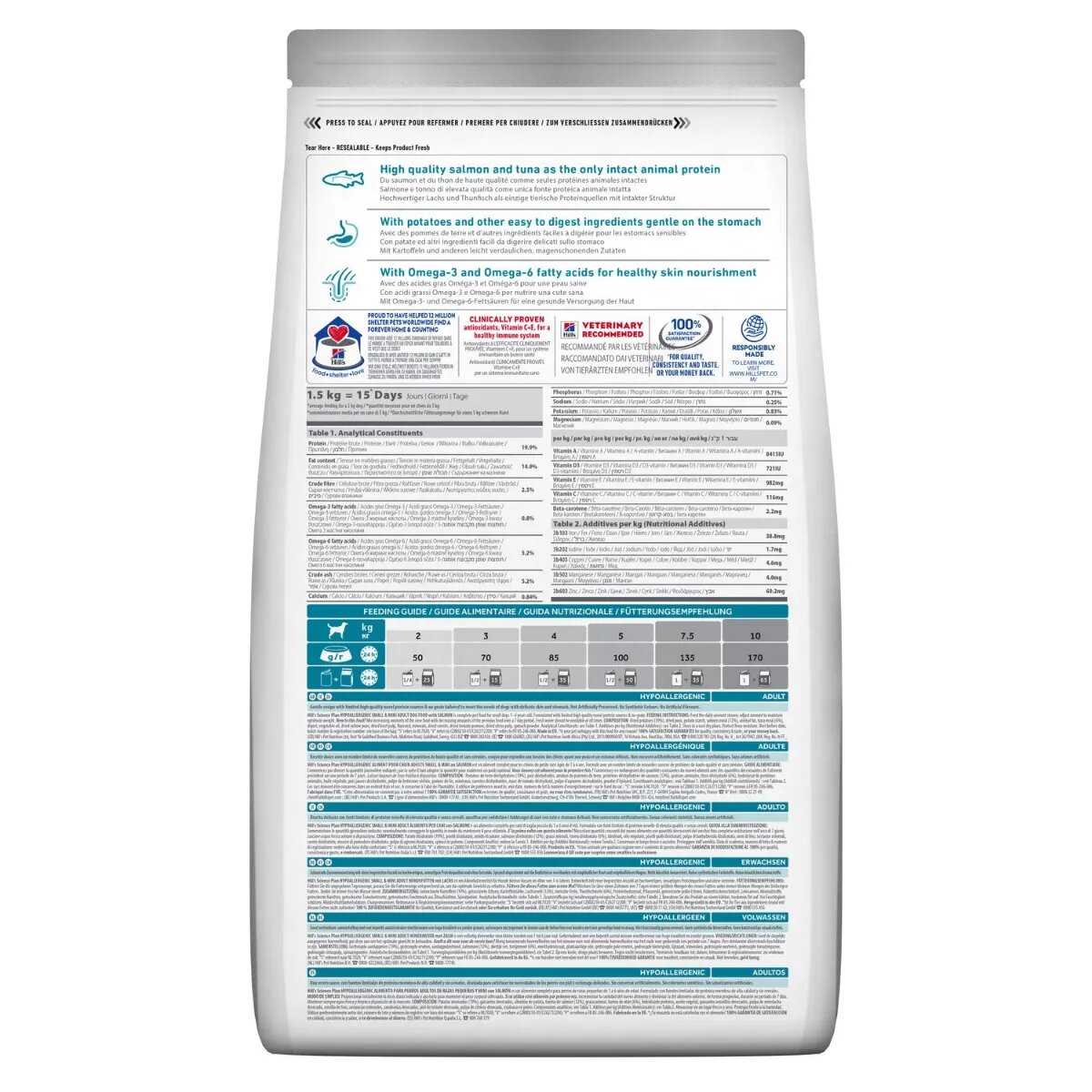 HILL'S Science Plan No Grain Hypoallergenic XS-S Somon hrană uscată fără cereale câini sistem digestiv alergii 1.5kg