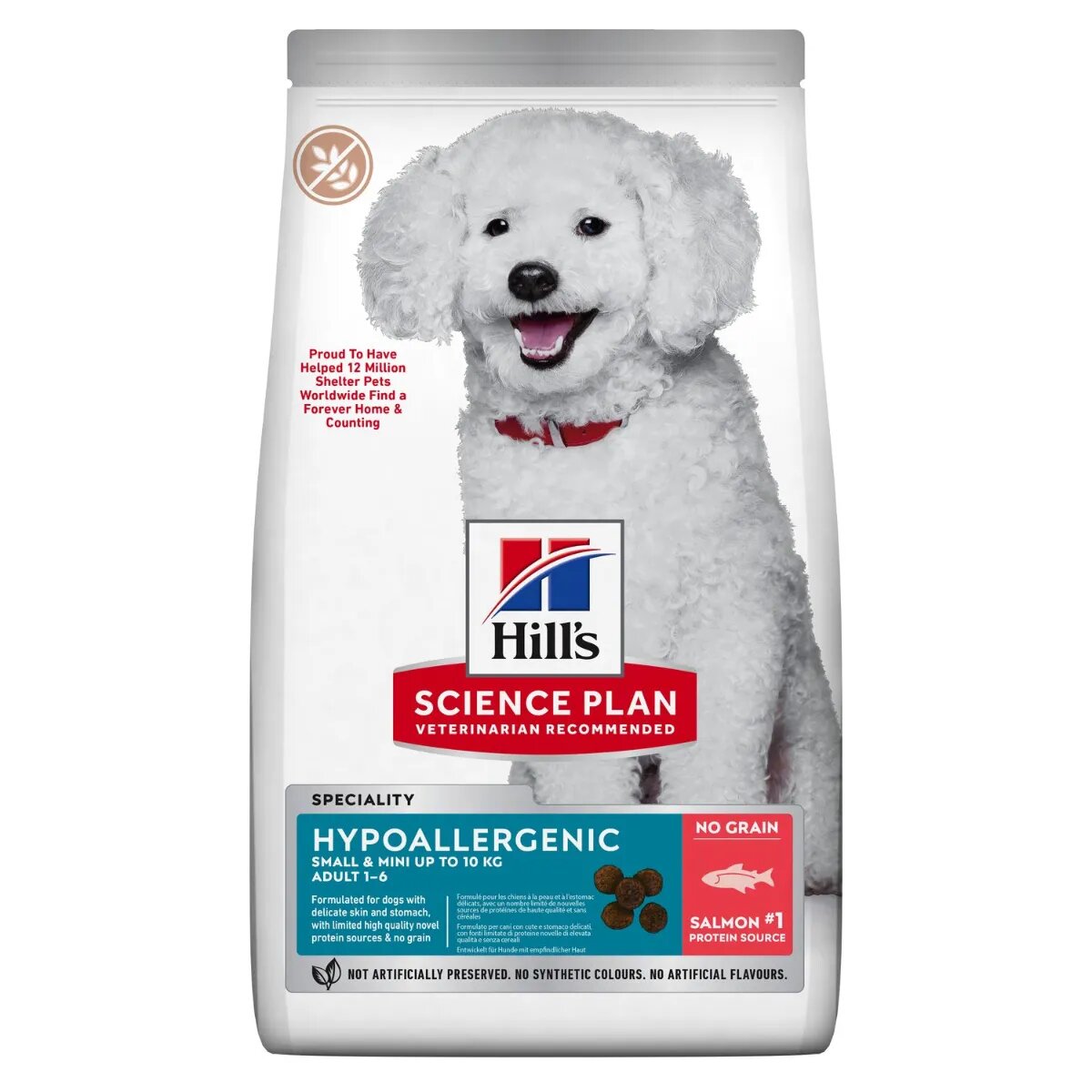 HILL'S Science Plan No Grain Hypoallergenic XS-S Somon hrană uscată fără cereale câini sistem digestiv alergii 6kg