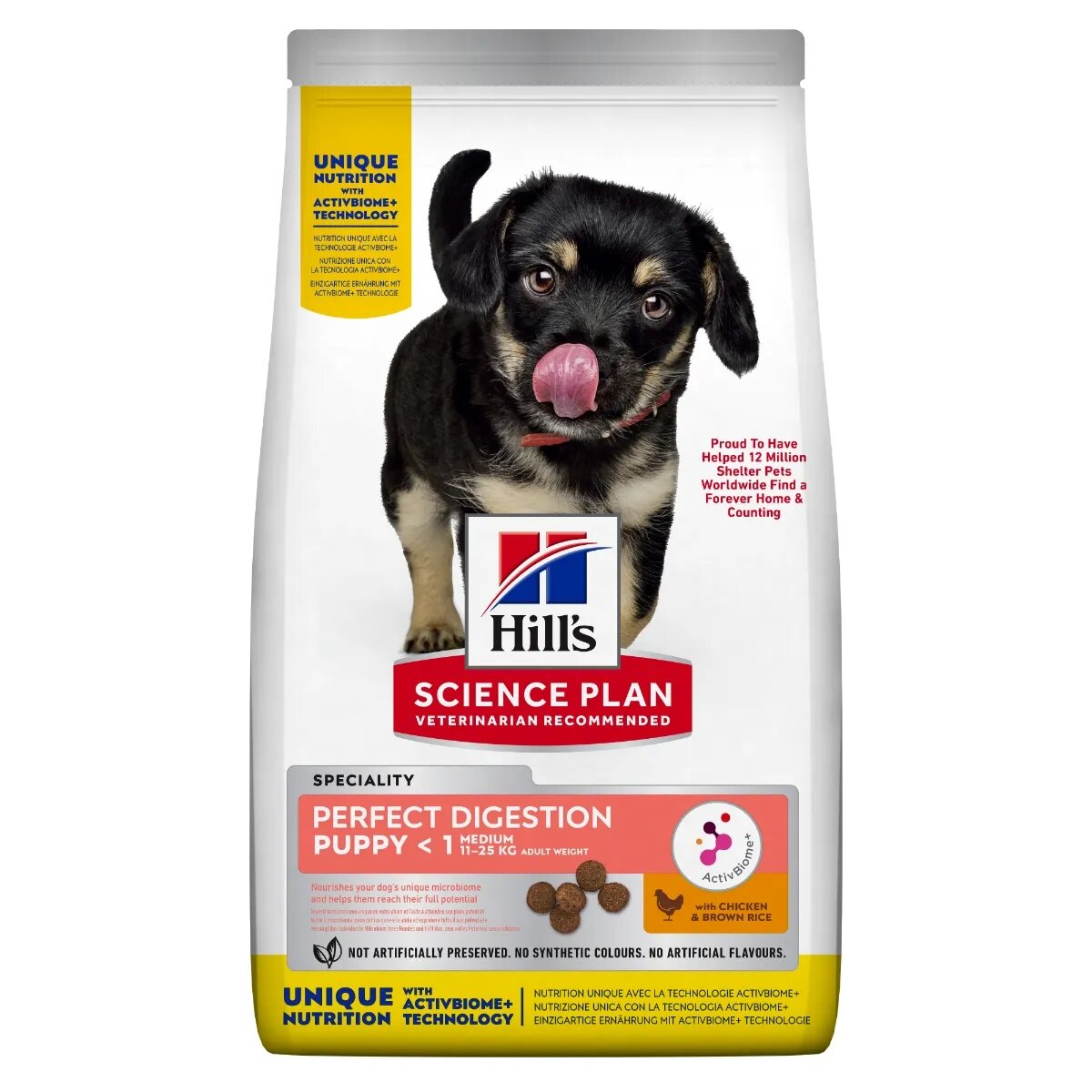 HILL'S Science Plan Perfect Digestion Puppy M hrană uscată câini junior sistem digestiv 2.5kg