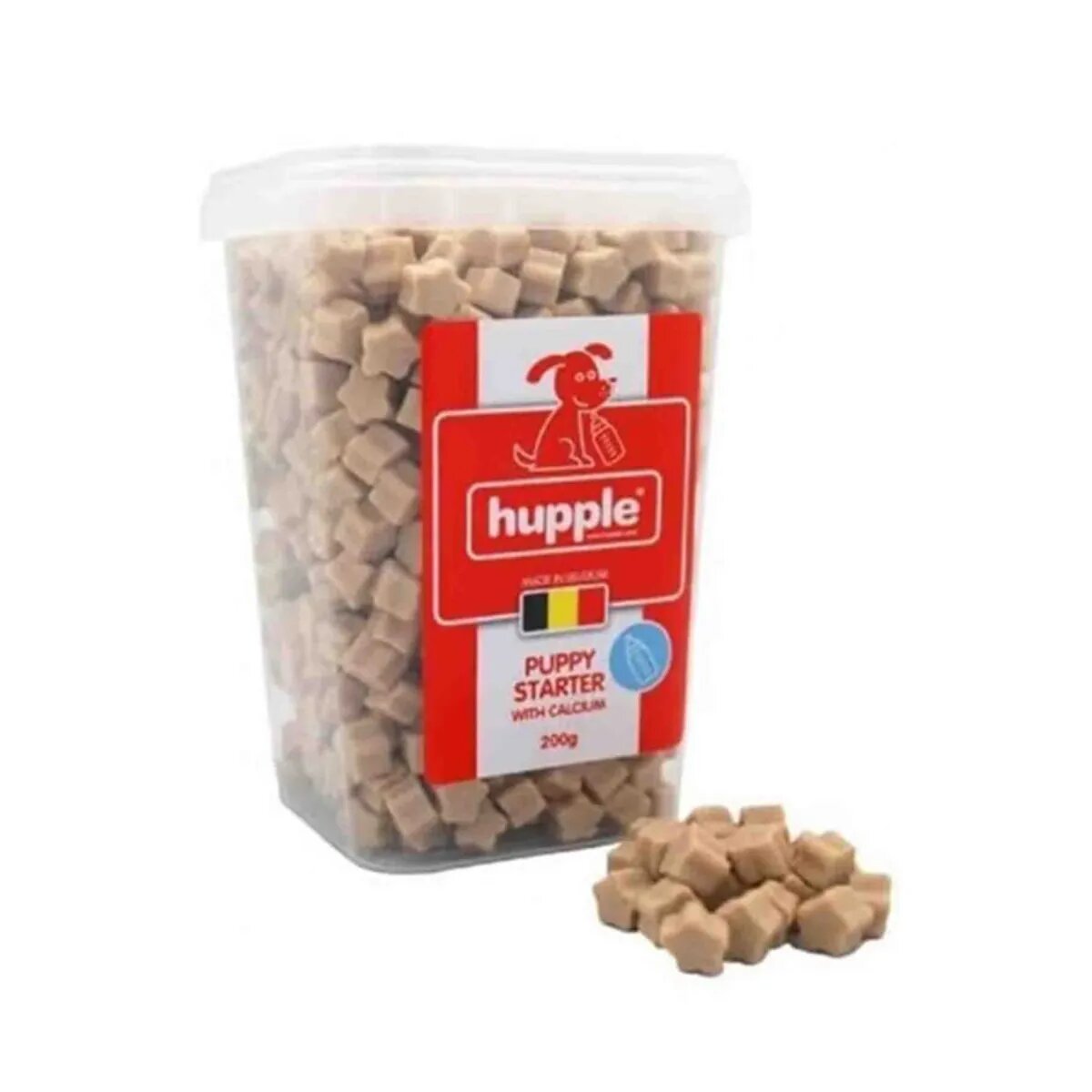 Hupple Puppy Starter cu Calciu XS-XL Carne cutie recompense câini junior 200g