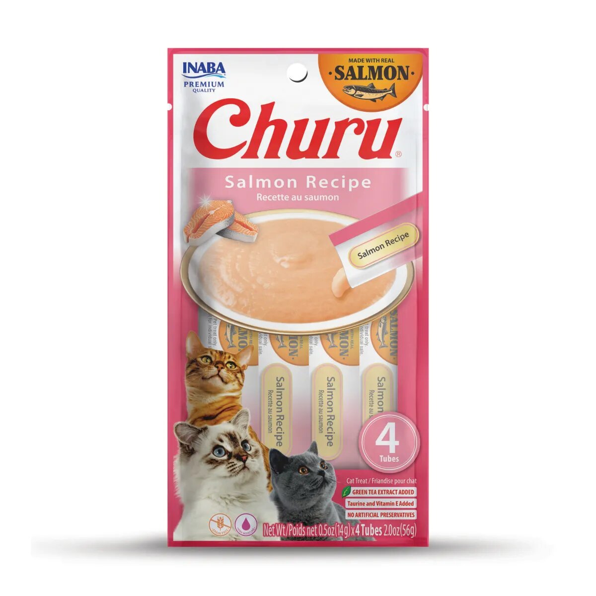 Inaba Churu Creamy Somon plic recompense fără cereale pisici (piure) 56g