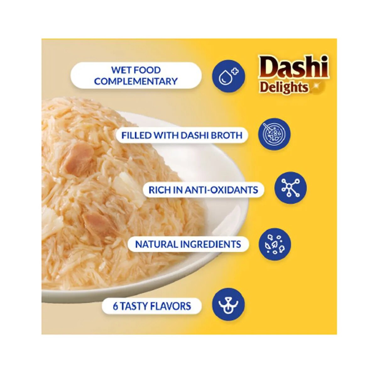 Inaba Churu Dashi Delights Silky Broth Pui plic hrană umedă fără cereale pisici (topping) 40g