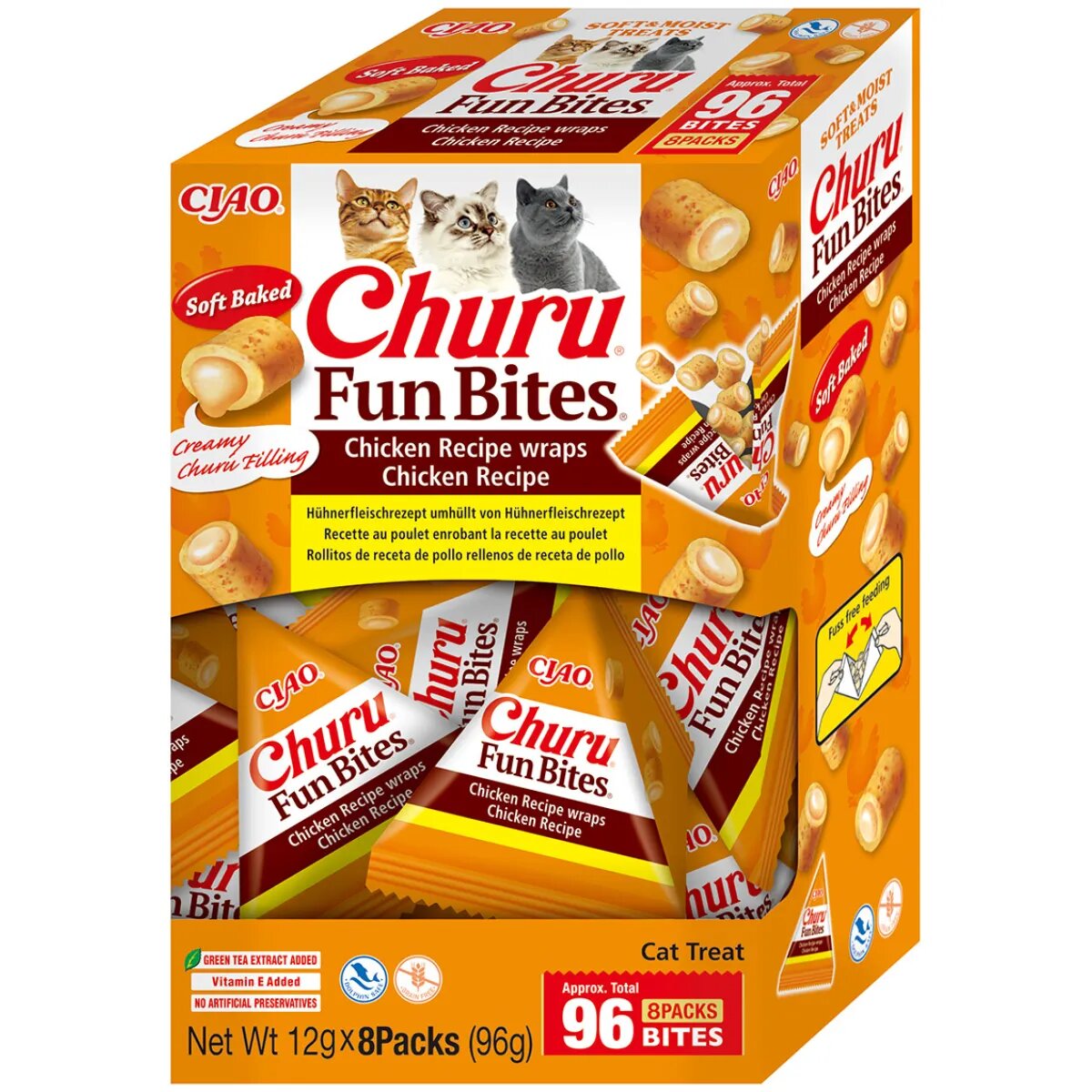 Inaba Churu Fun Bites Pui cutie recompense fără cereale pisici 96g