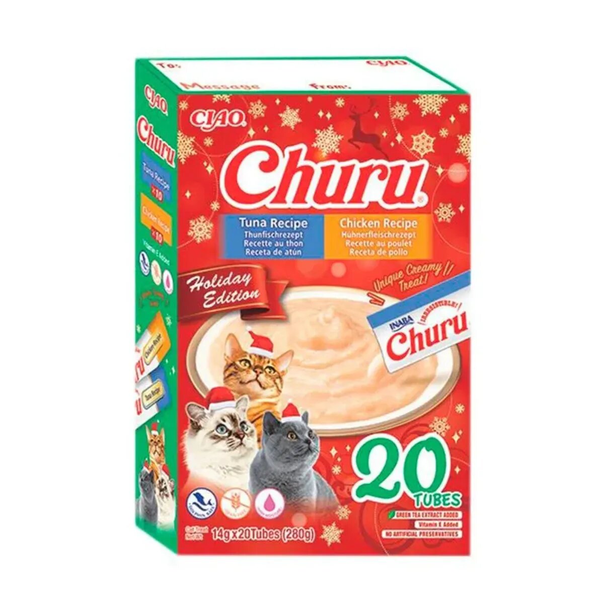 Inaba Churu Holiday Edition Box Pui și Ton cutie recompense fără cereale pisici (piure) 280g