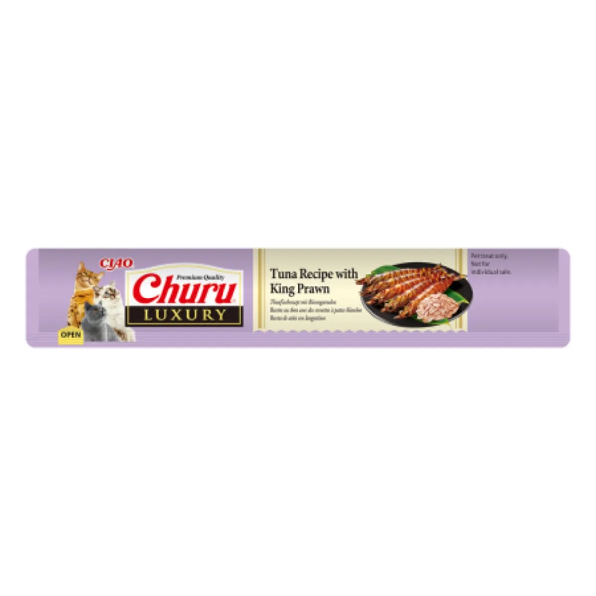 Inaba Churu Luxury Ton și Creveți plic recompense fără cereale pisici (piure) 56g