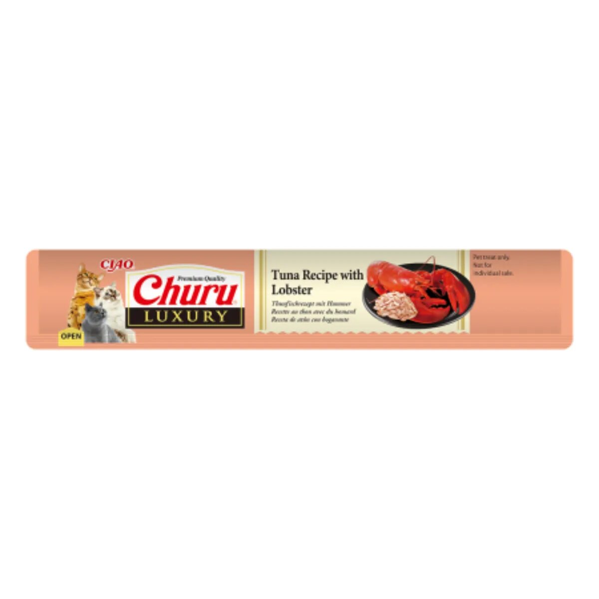 Inaba Churu Luxury Ton și Homar plic recompense fără cereale pisici (piure) 56g