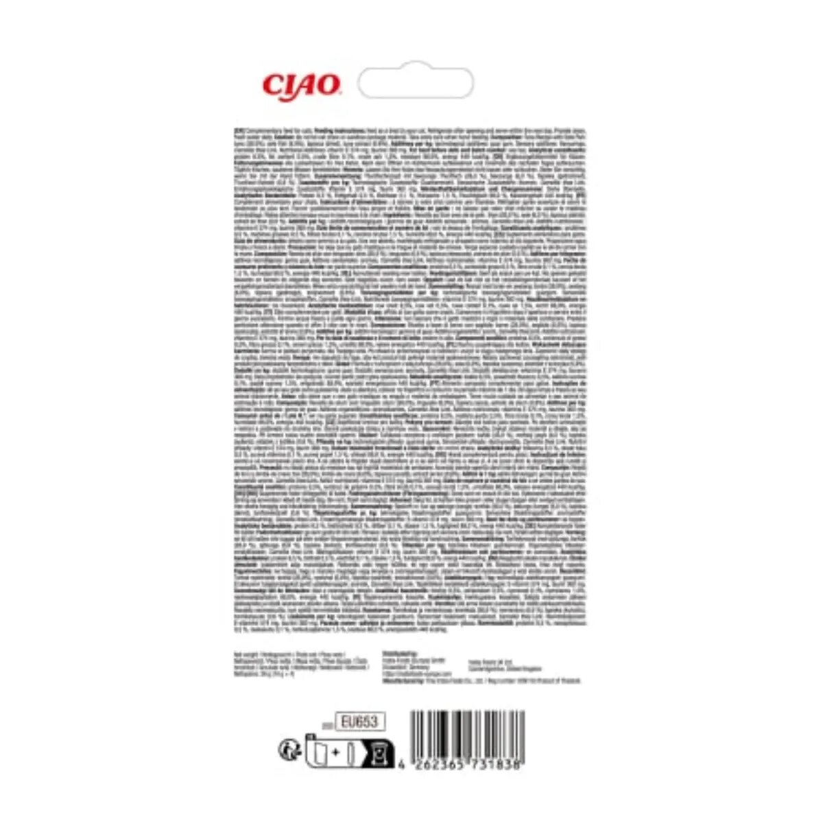 Inaba Churu Luxury Ton și Limbă-de-mare plic recompense fără cereale pisici (piure) 56g