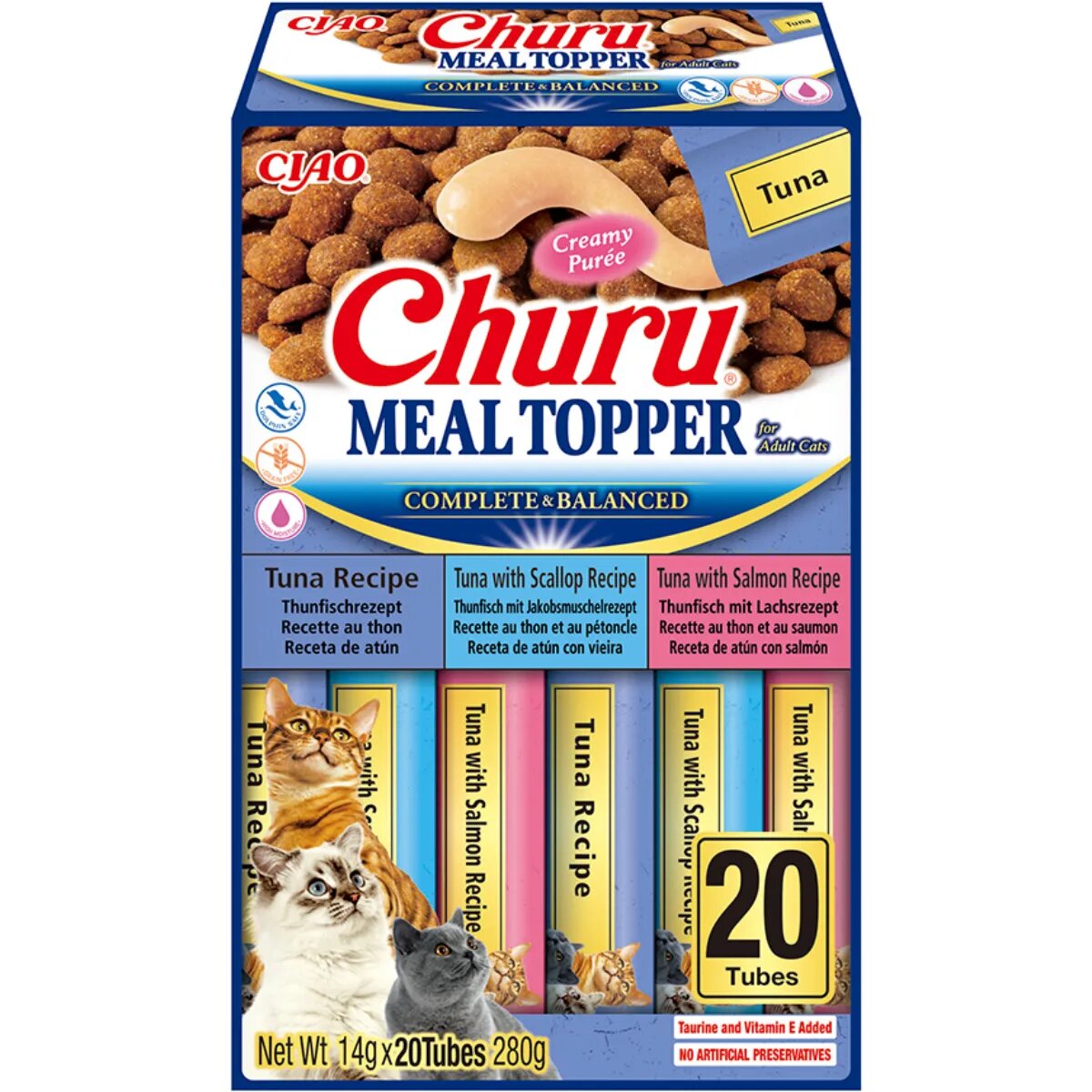 Inaba Churu Meal Topper Varieties Ton cutie hrană umedă fără cereale pisici (topping) 280g