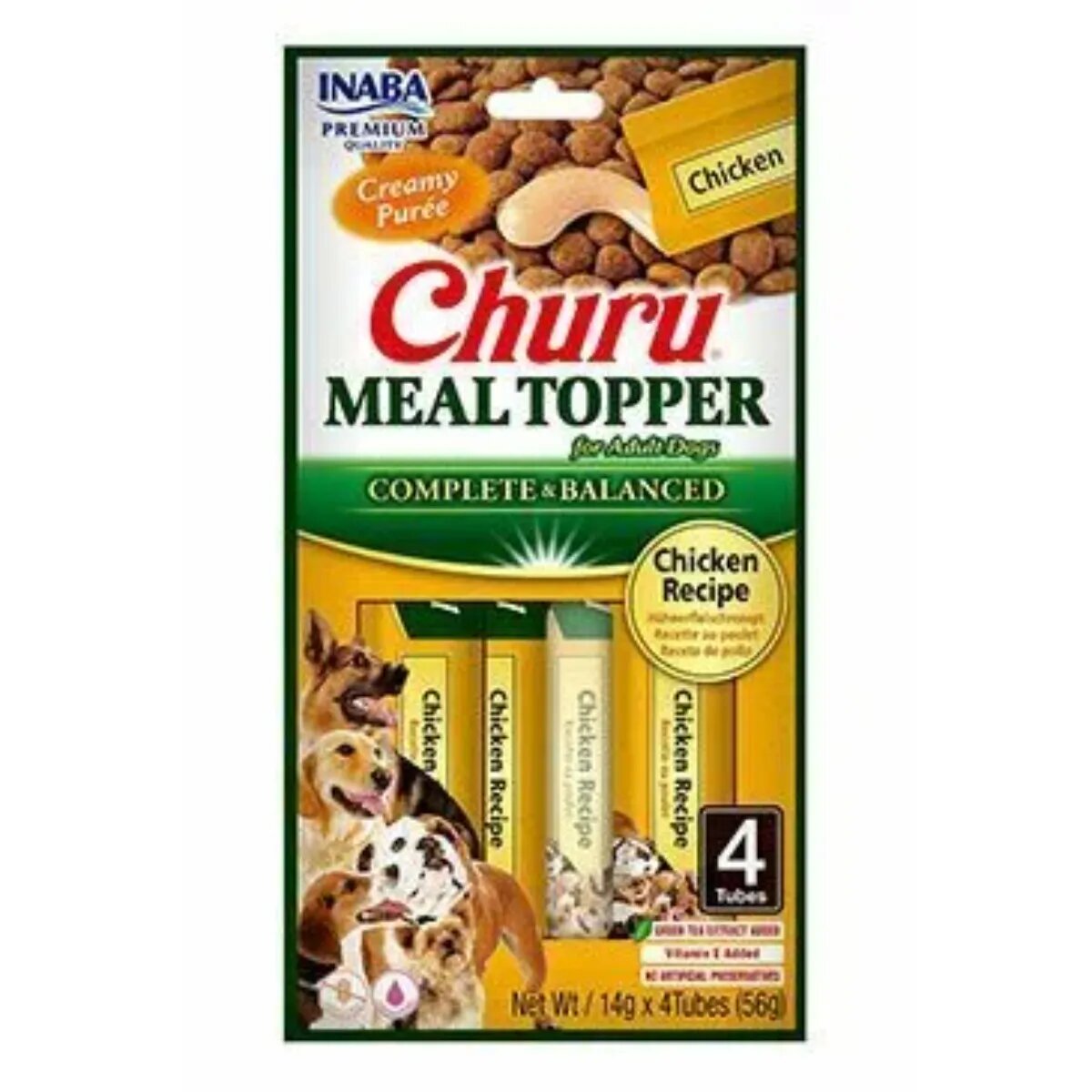 Inaba Churu Meal Topper XS-XL Pui plic tub recompense fără cereale câini (piure) 56g